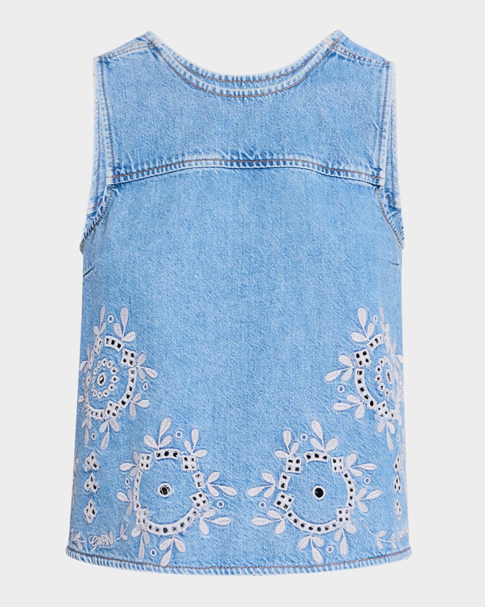 Broderie Anglaise Denim Top 0