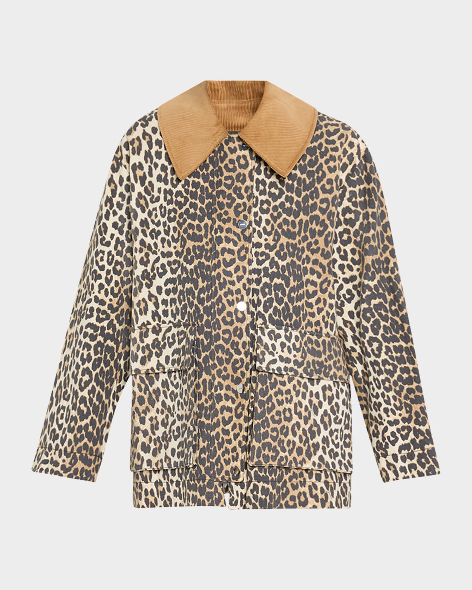 Leopard Canvas Midi Jacket 0