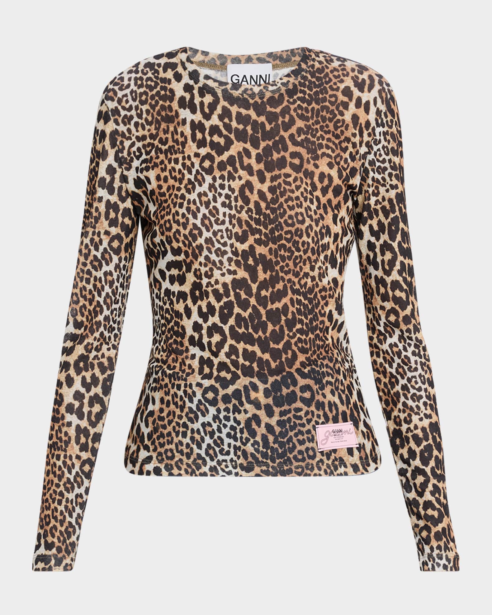 Leopard-Print Long-Sleeve Top 0