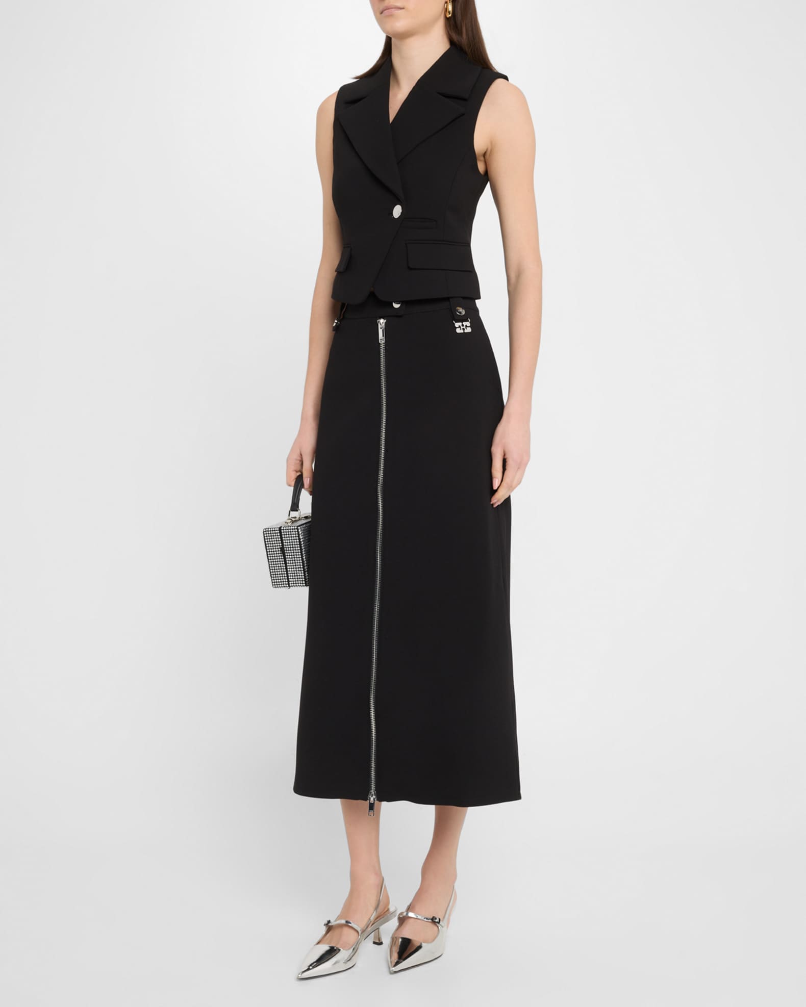 Bonded Crepe Midi Skirt 1