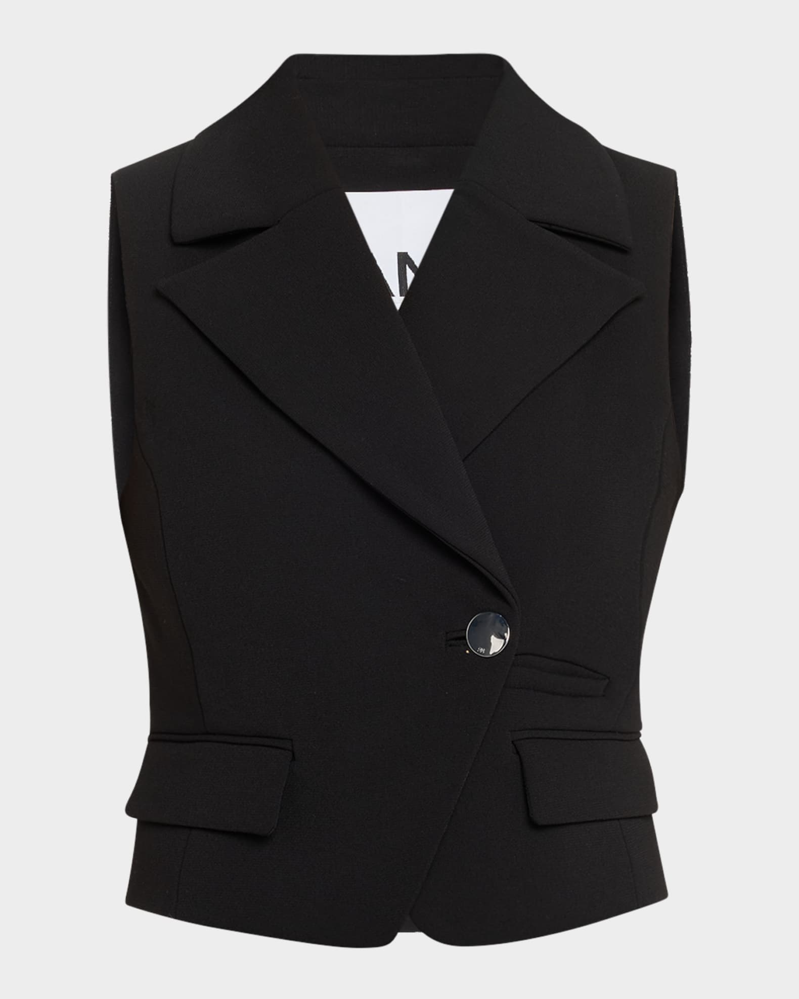 Cropped Bonded Crepe Vest 0