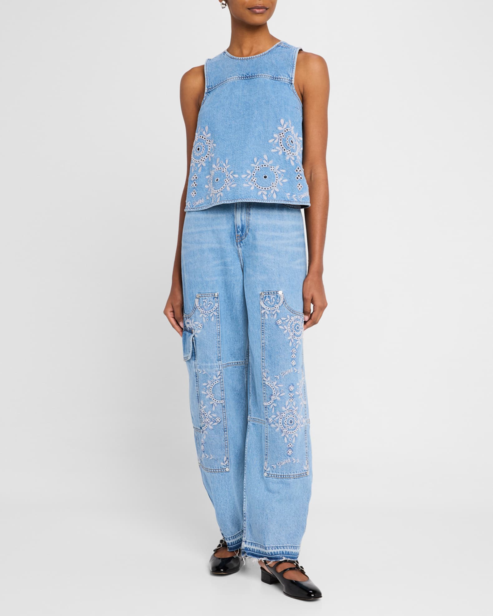 Broderie Anglaise Carpenter Jeans 1