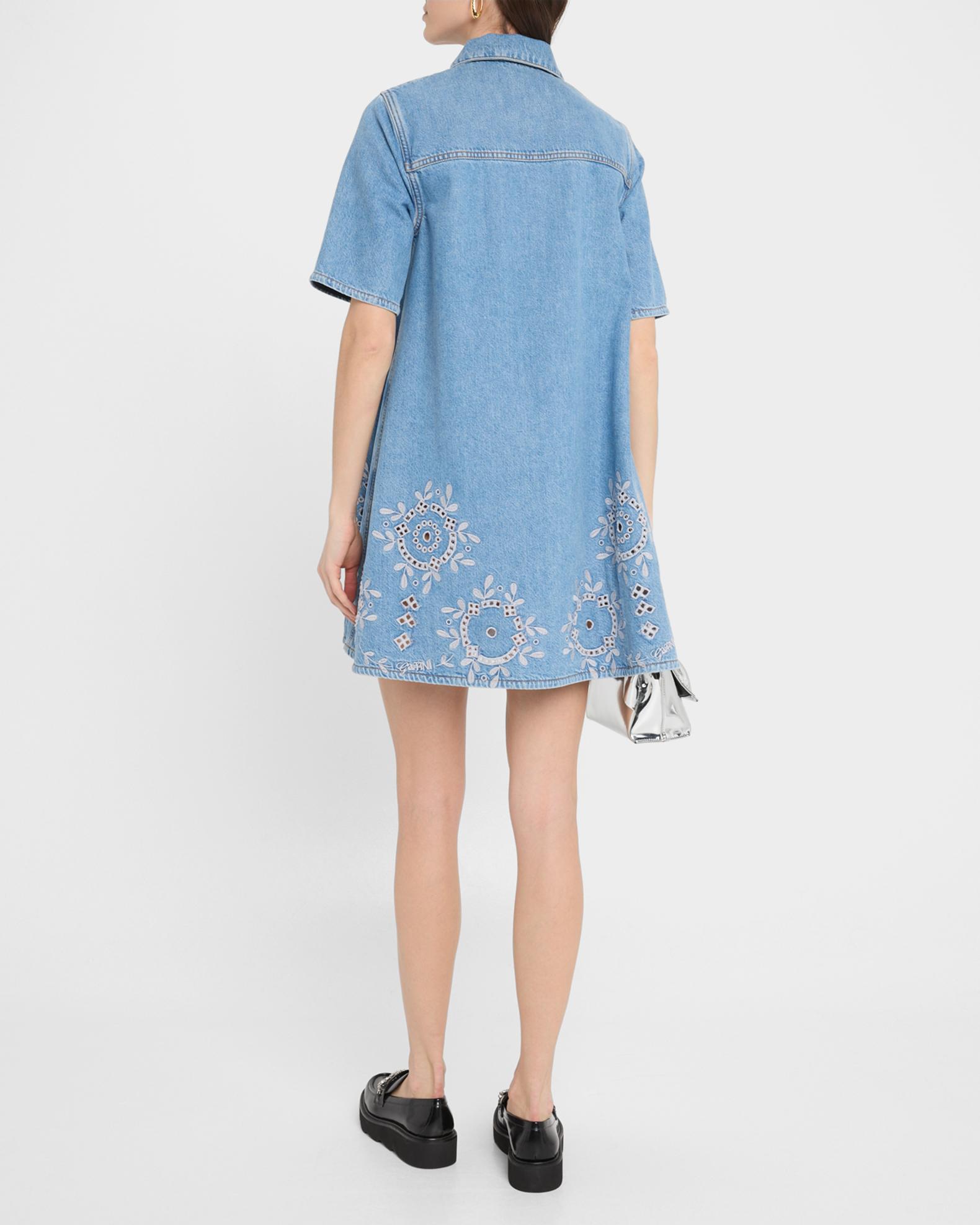Broderie Anglaise Denim Mini Dress