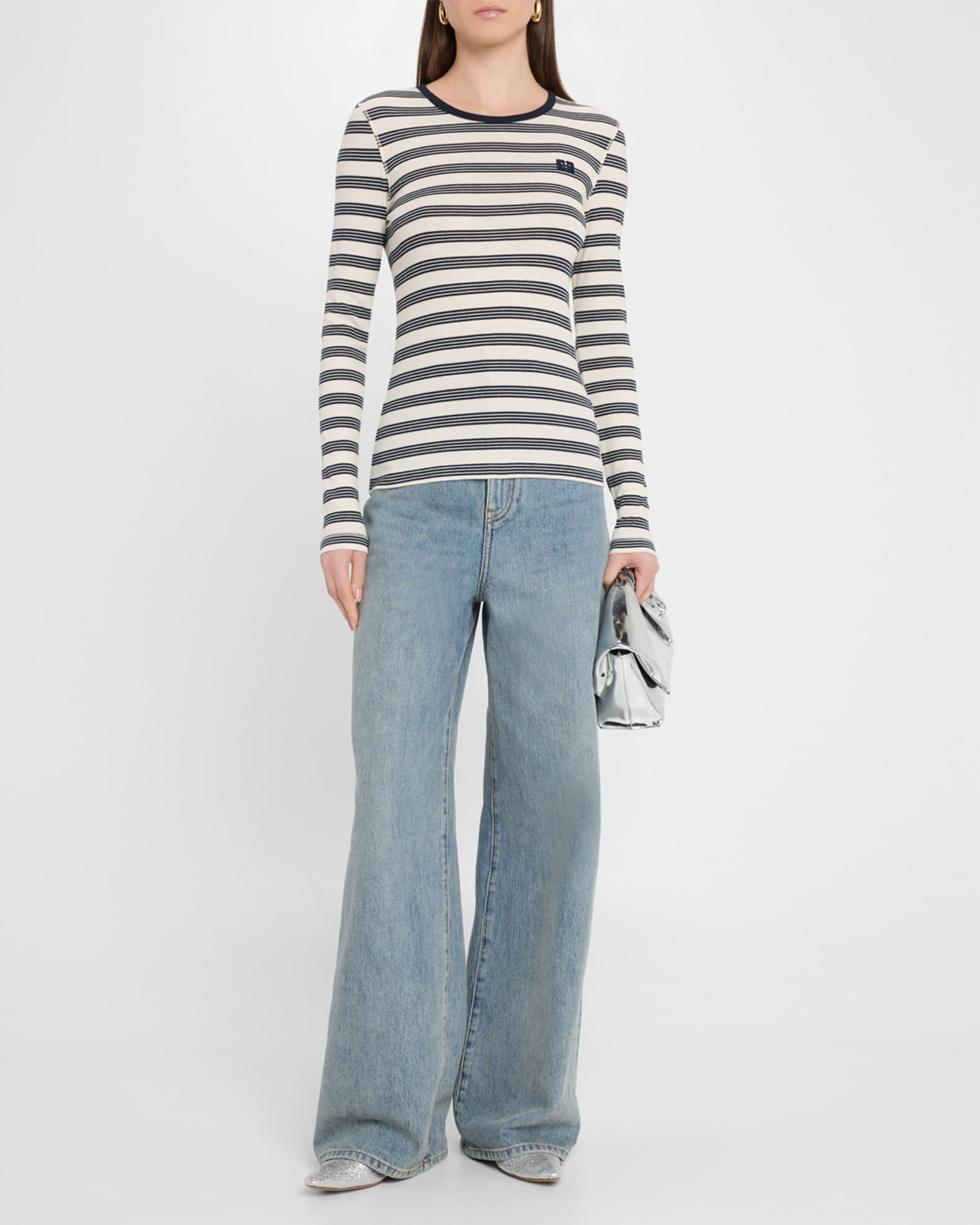 Stripe Soft Cotton Long Sleeve T-Shirt 1