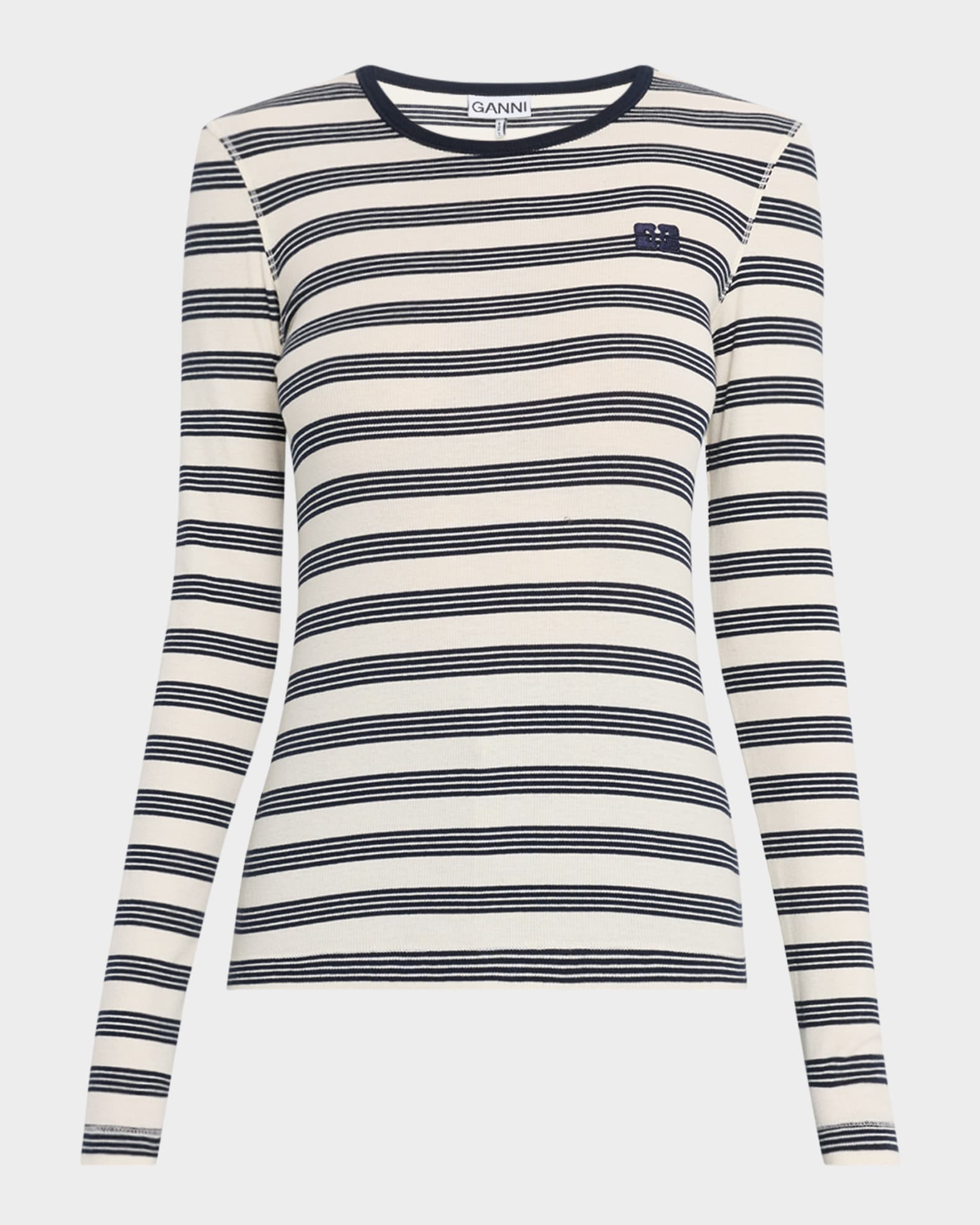 Stripe Soft Cotton Long Sleeve T-Shirt 0
