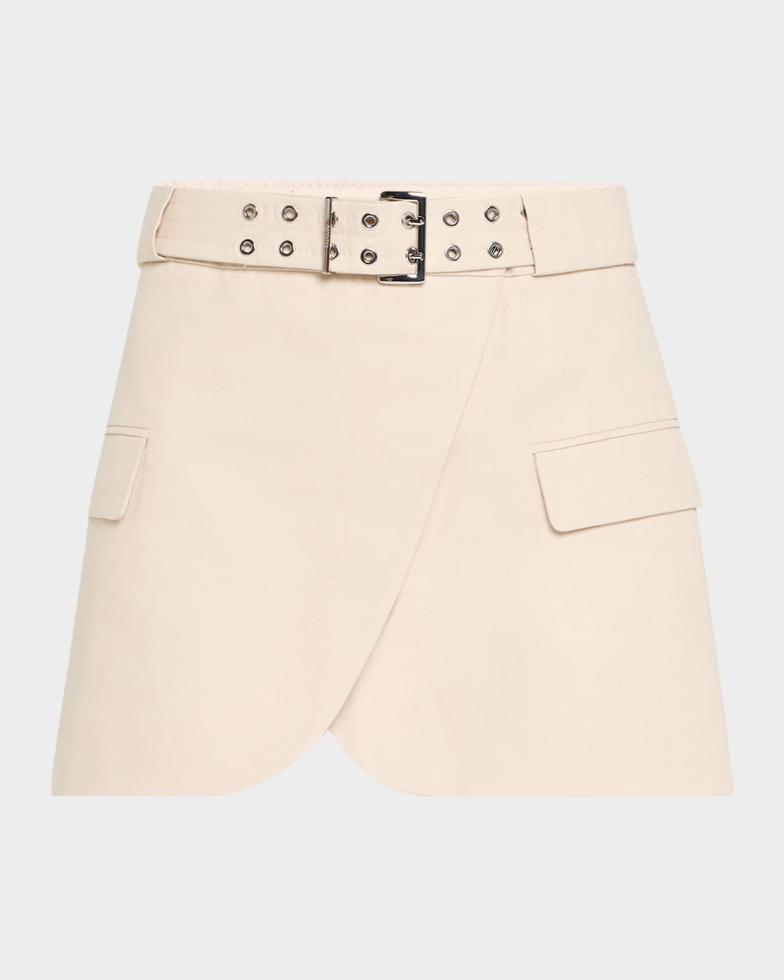 Cotton Melange Tailoring Mini Skirt 0