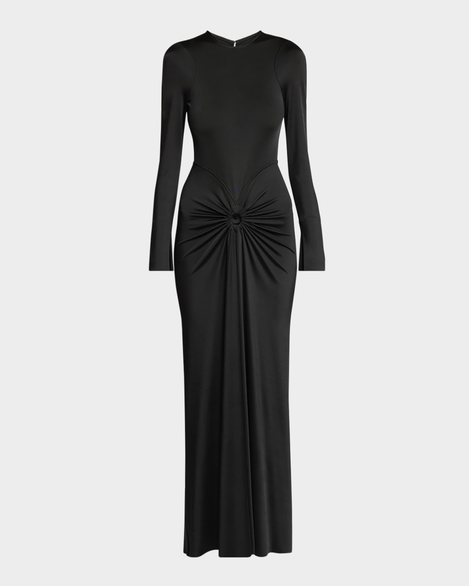 ワンピース Victoria Beckham GATHERED DRESS VICTORIA BECKHAM Gathered open-back satin maxi dress | NET-A