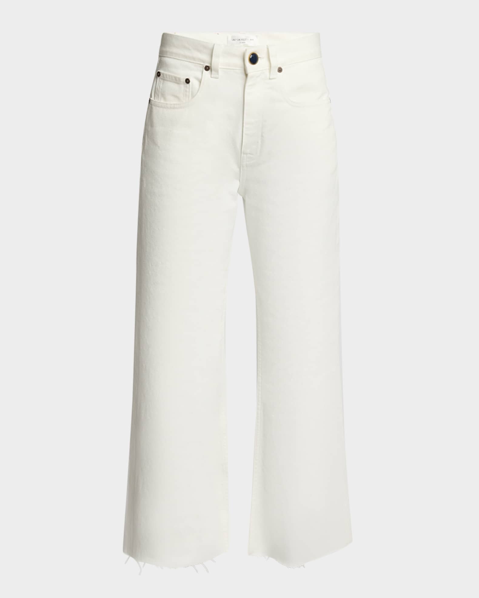 【Victoria Beckham】 High-riseワイドレッグジーンズ VICTORIA BECKHAM Alina distressed faded high-rise wide-leg