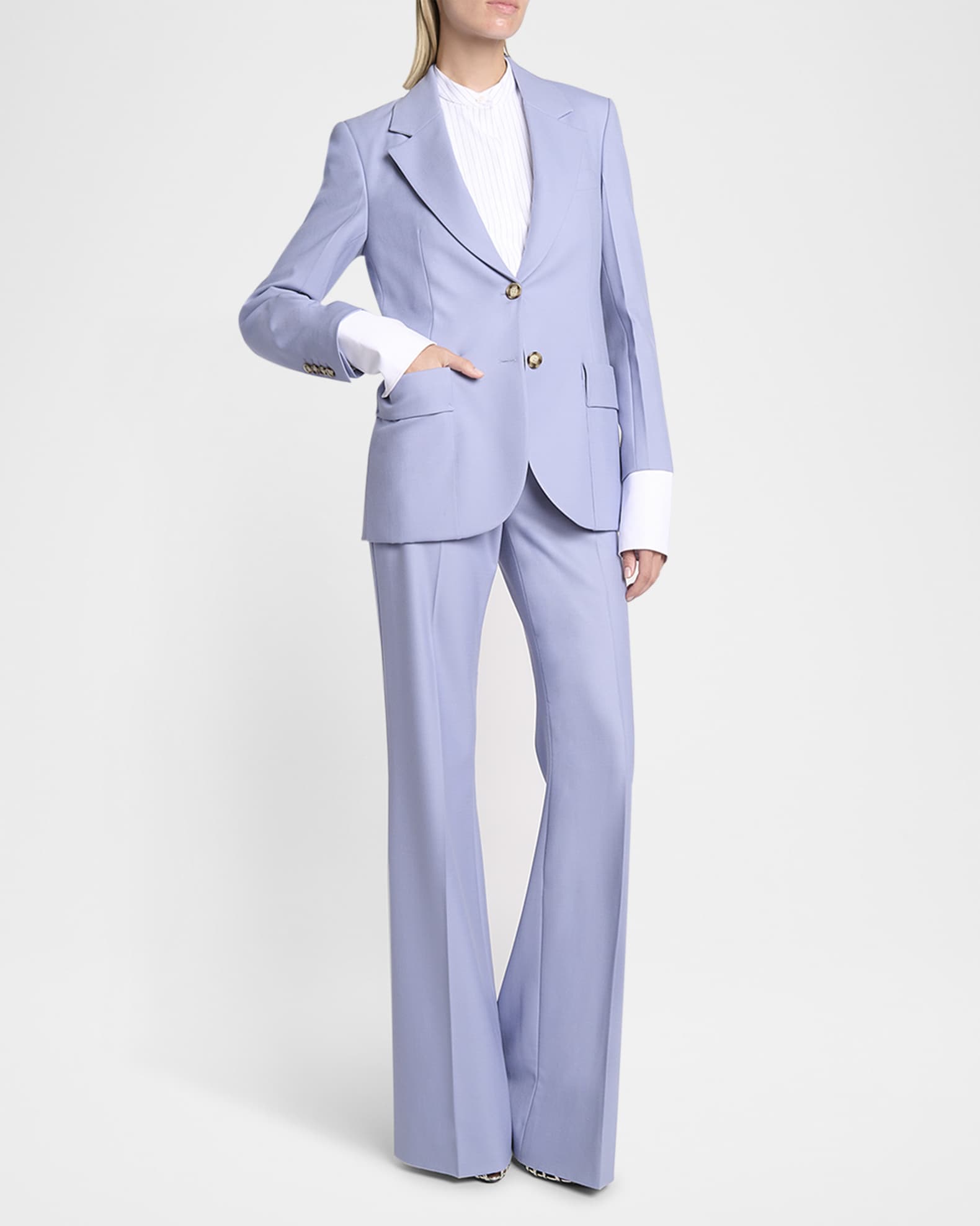 Victoria Beckham Wool Patch Pocket Jacket | Neiman Marcus