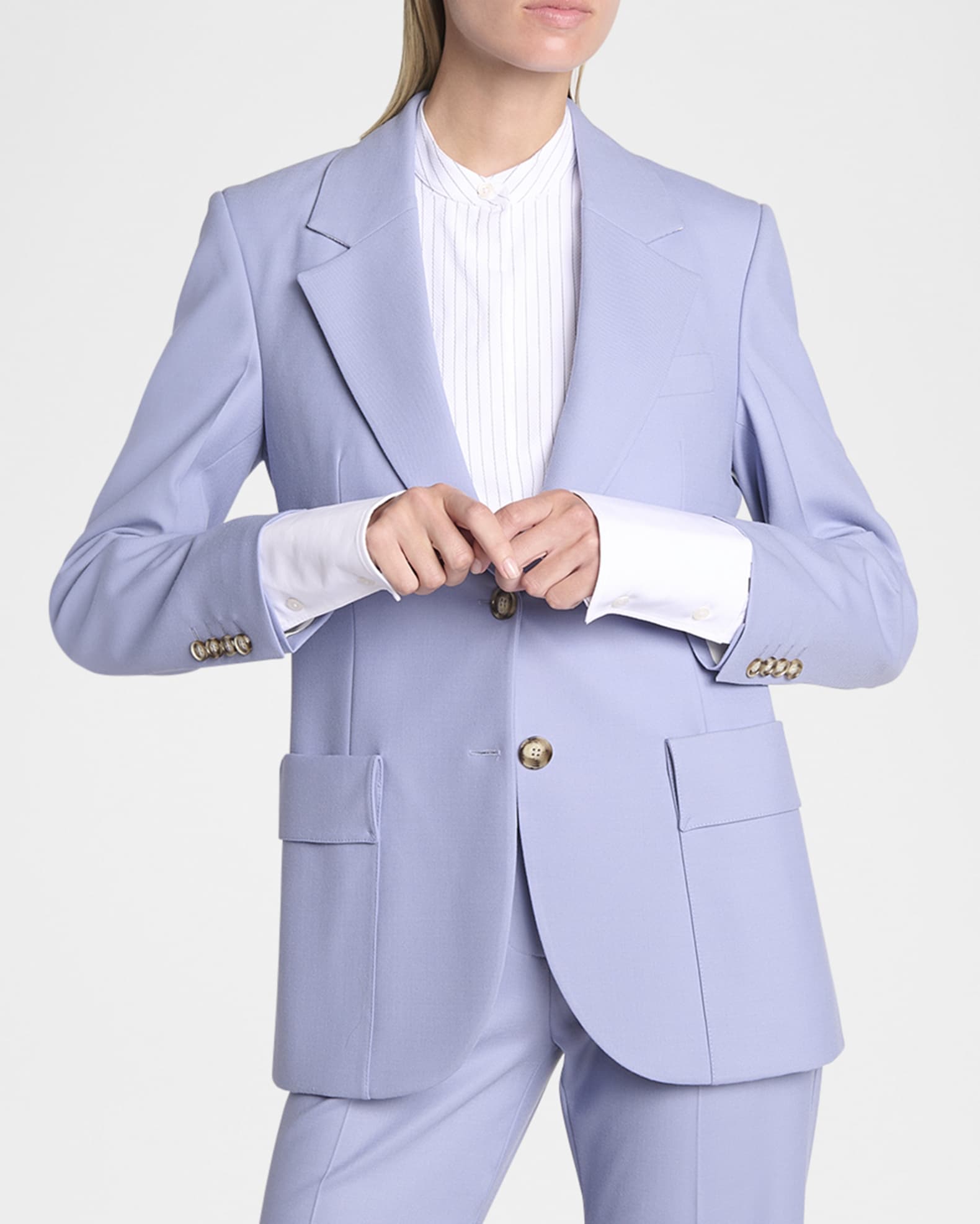 ジャケット Victoria Beckham Beige wool jacket with belt VICTORIA BECKHAM Belted textured-wool blazer | NET-A-PORTER