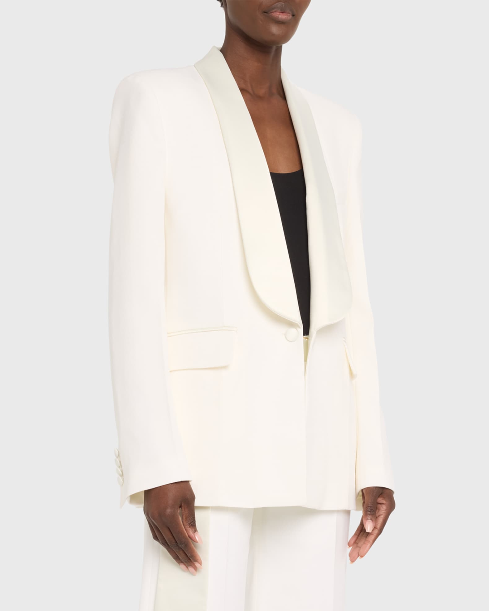 スーツ VICTORIA BECKHAM Women Suit Jackets 1125WJK006060AIVORY Whit Victoria Beckham Shawl Collar Tux Jacket | Neiman Marcus