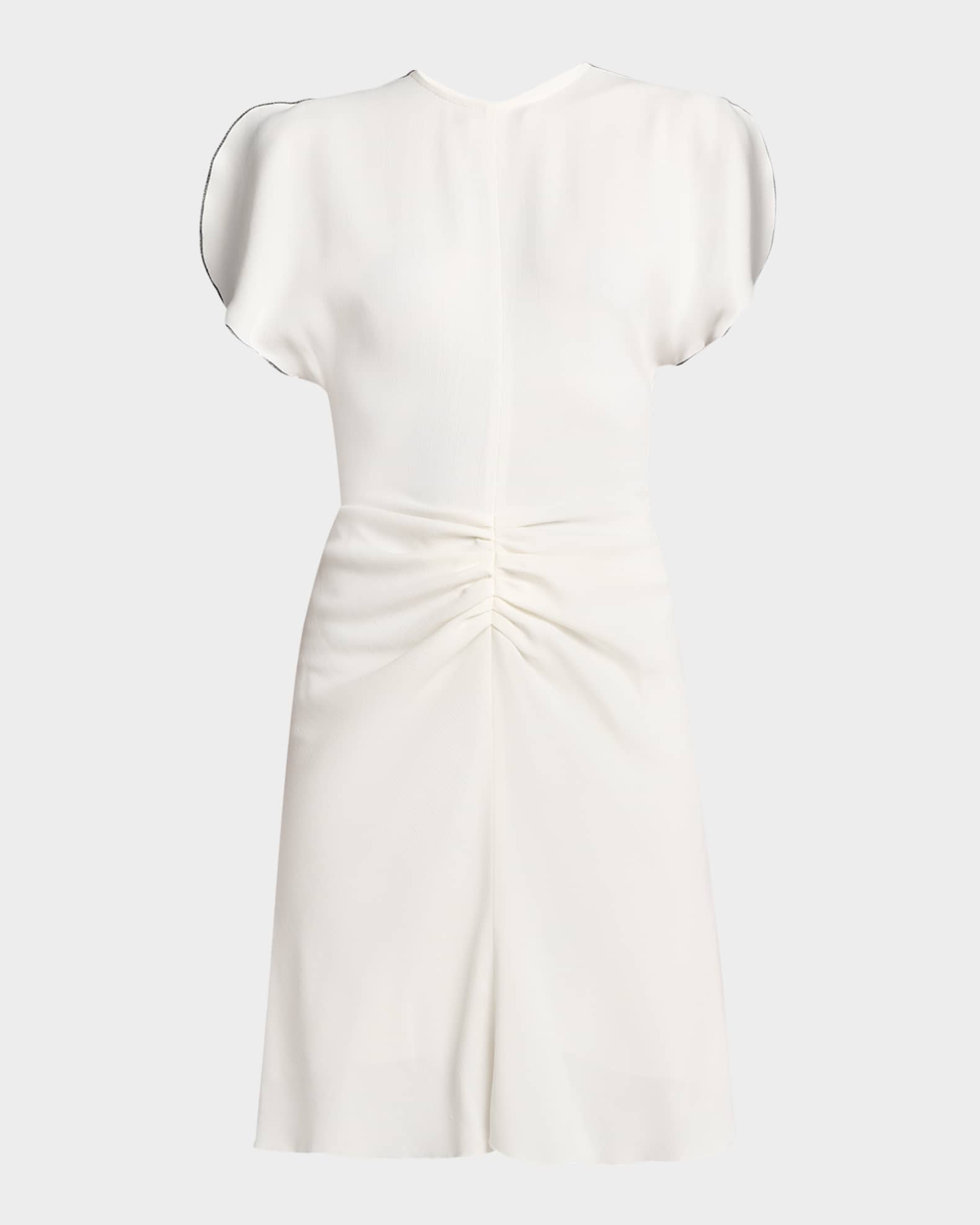 Victoria Beckham Gathered Waist Wool Mini Dress | Neiman Marcus
