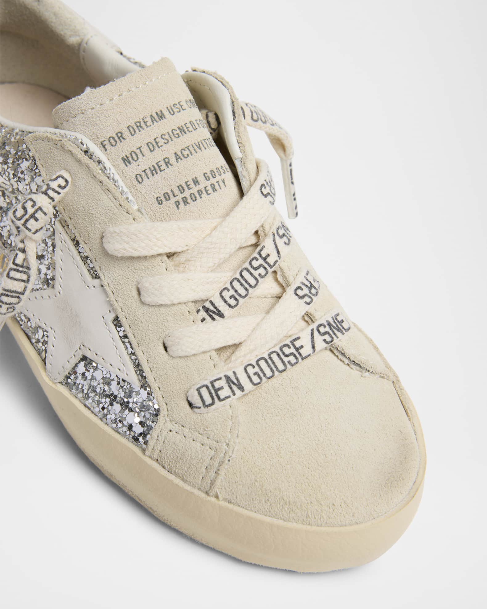 Golden Goose Girl's Super Star Glitter Leather Low-Top Sneakers