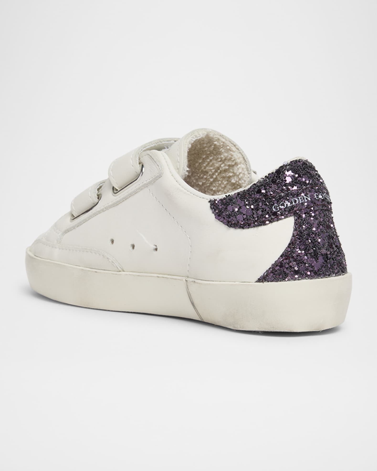 Girl's Old School Glitter Leather Sneakers, Toddlers/Kids 1