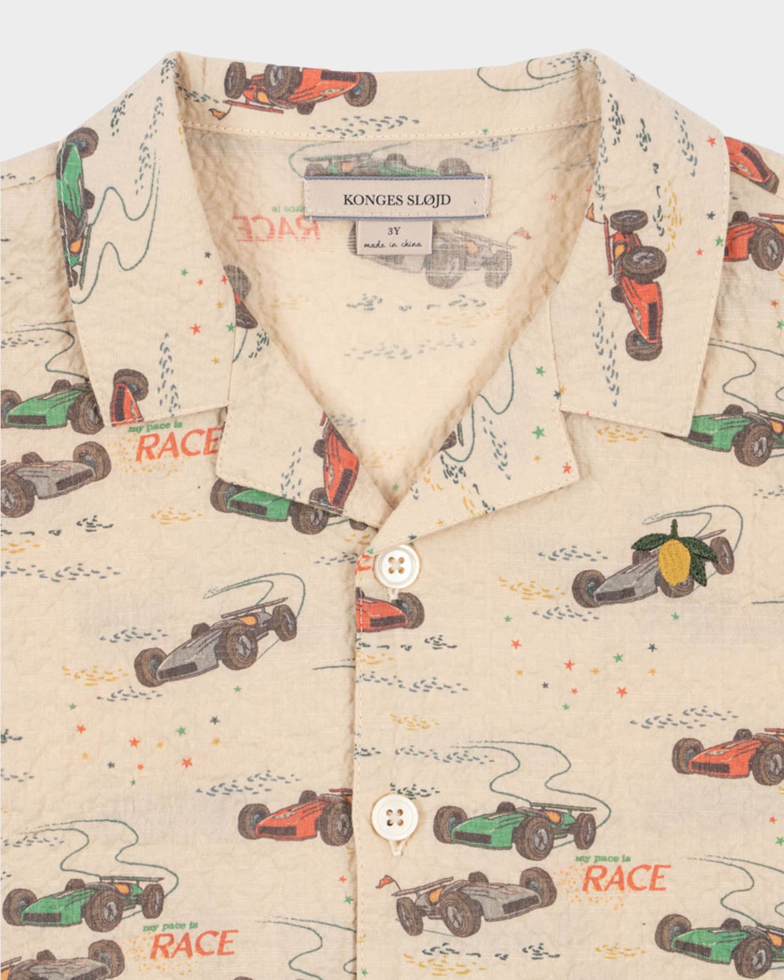 Boy's Elliot Race Car Button Down Shirt, Size 18M-10 1
