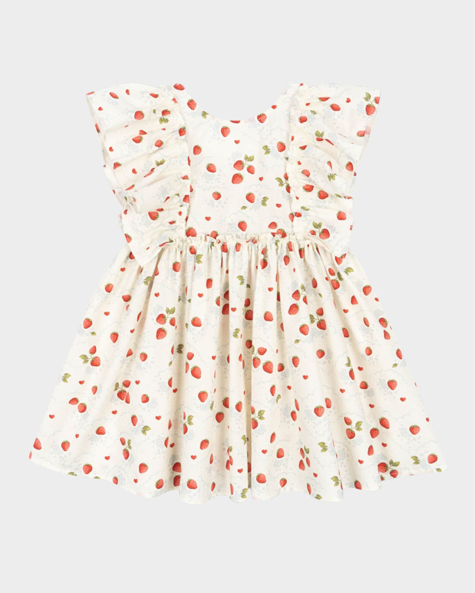 Girl's Evia Strawberry-Print Dress, Size 18M-10 0