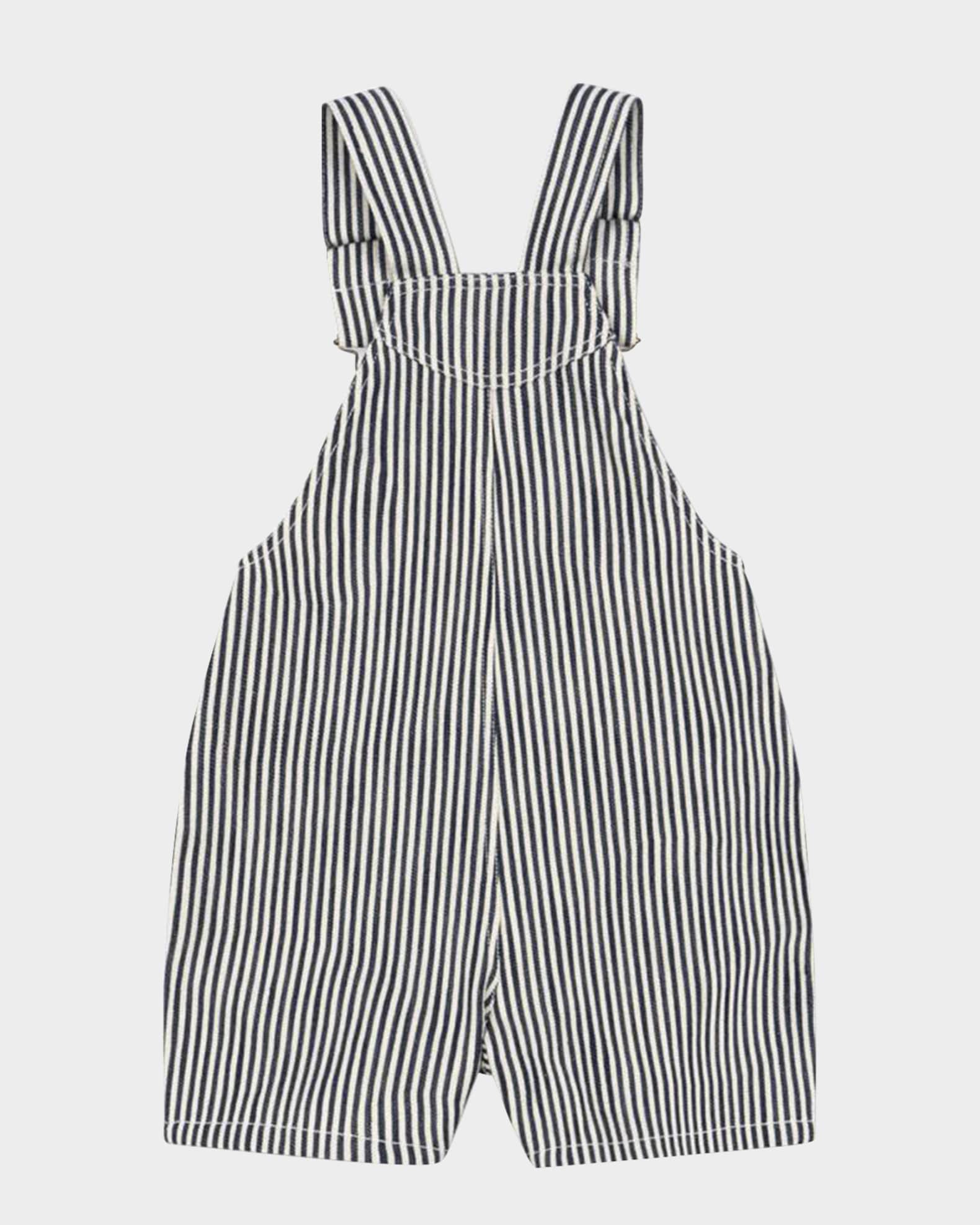 Kid's Fender Striped Organic Cotton Overalls, Size 9M-6 1