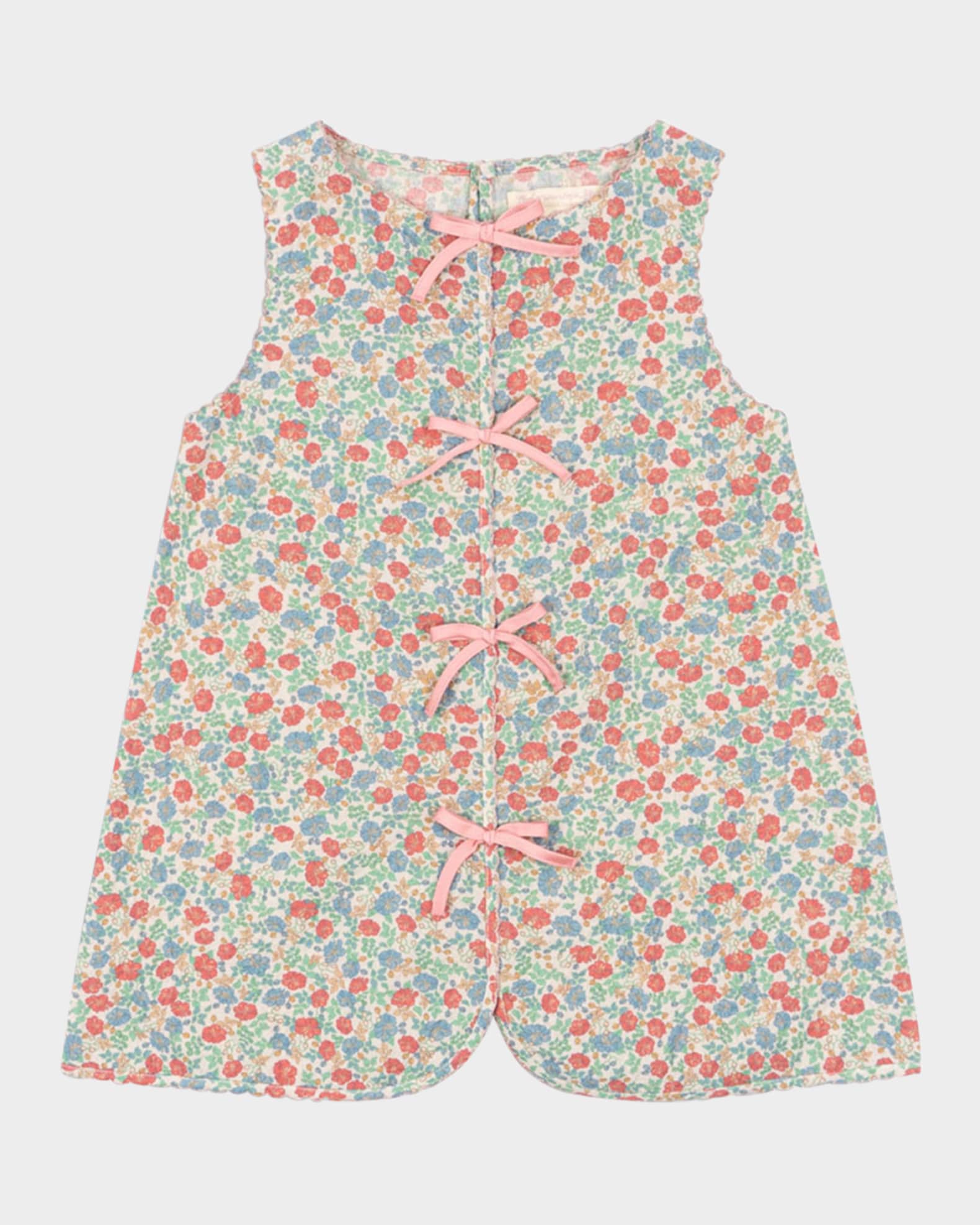 Girl's Elin Floral-Print Bow Dress, Size 9M-10 0