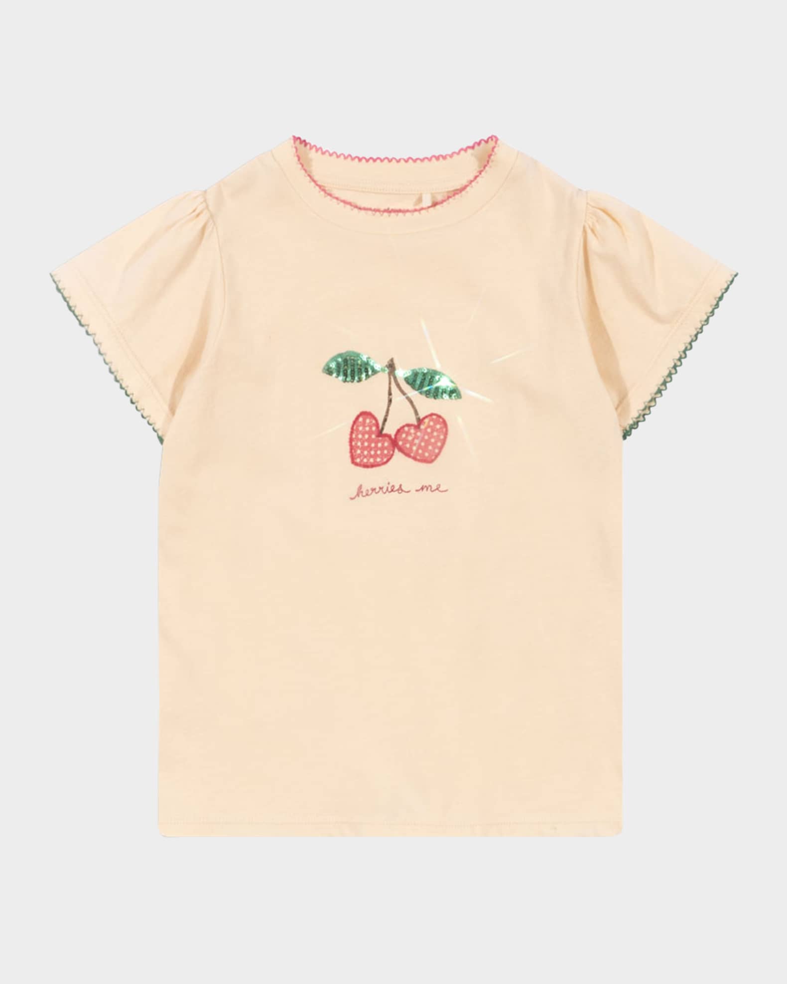Girl's Famo Cherry-Print T-Shirt, Size 9M-10 0