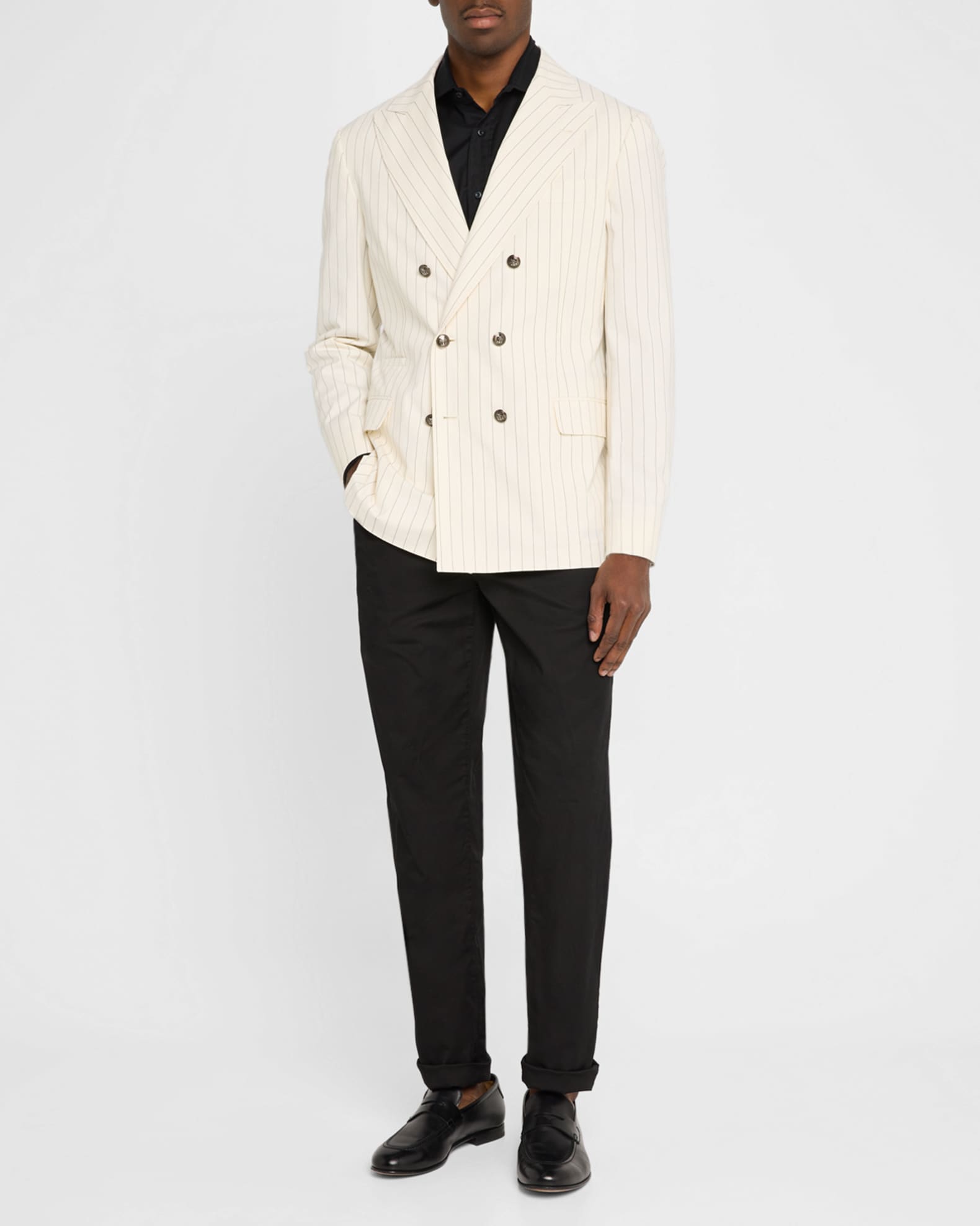 Men's Double-Breasted Pinstripe Sport Coat 1