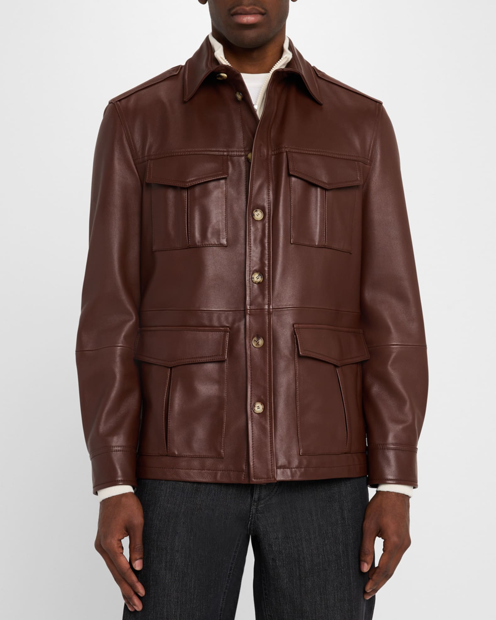 Brunello Cucinelli ブルネロ クチネリ サファリ ジャケット Brunello Cucinelli ベルテッド サファリジャケット | ブラウン