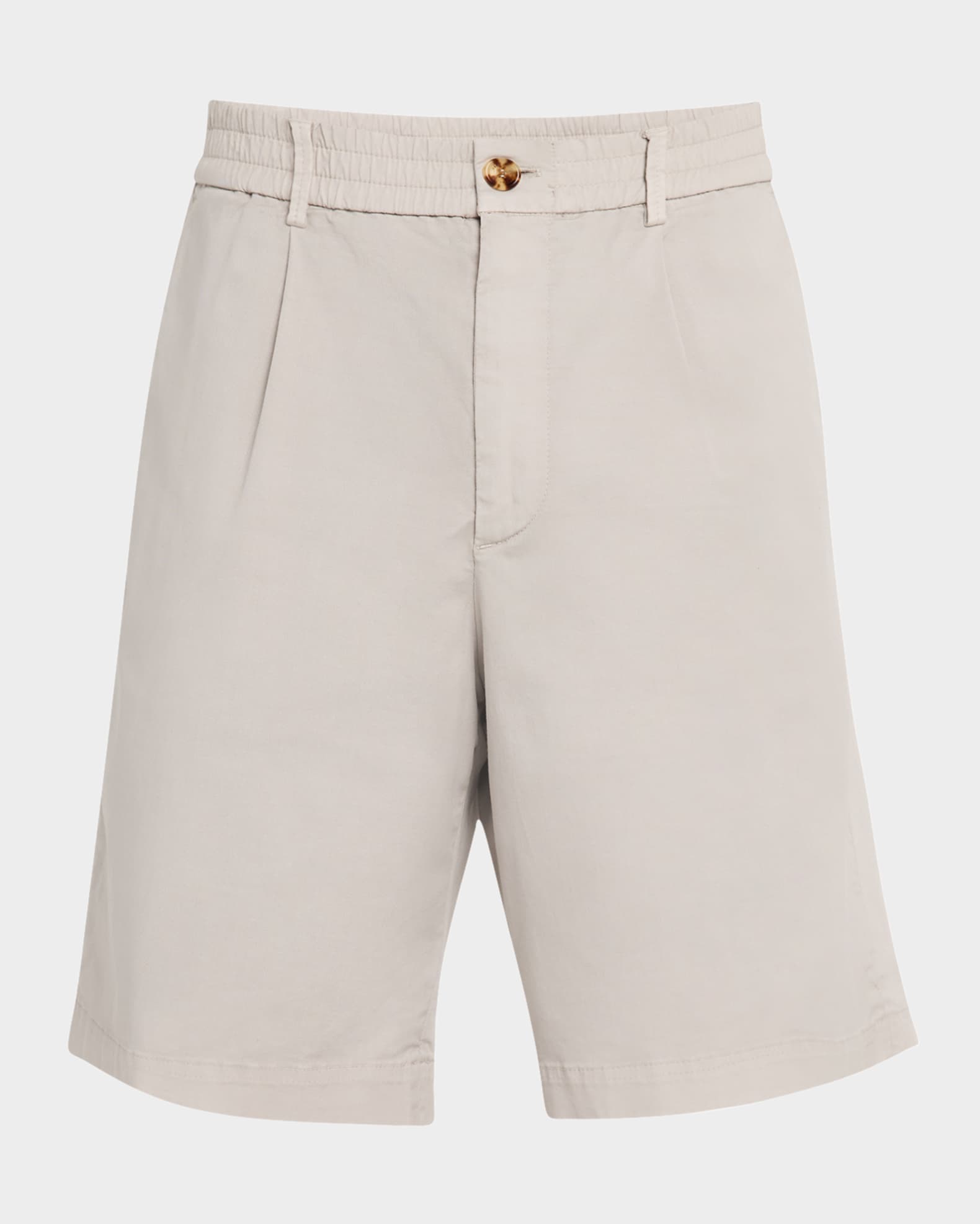 Men's Pleated Stretch-Waistband Bermuda Shorts 0