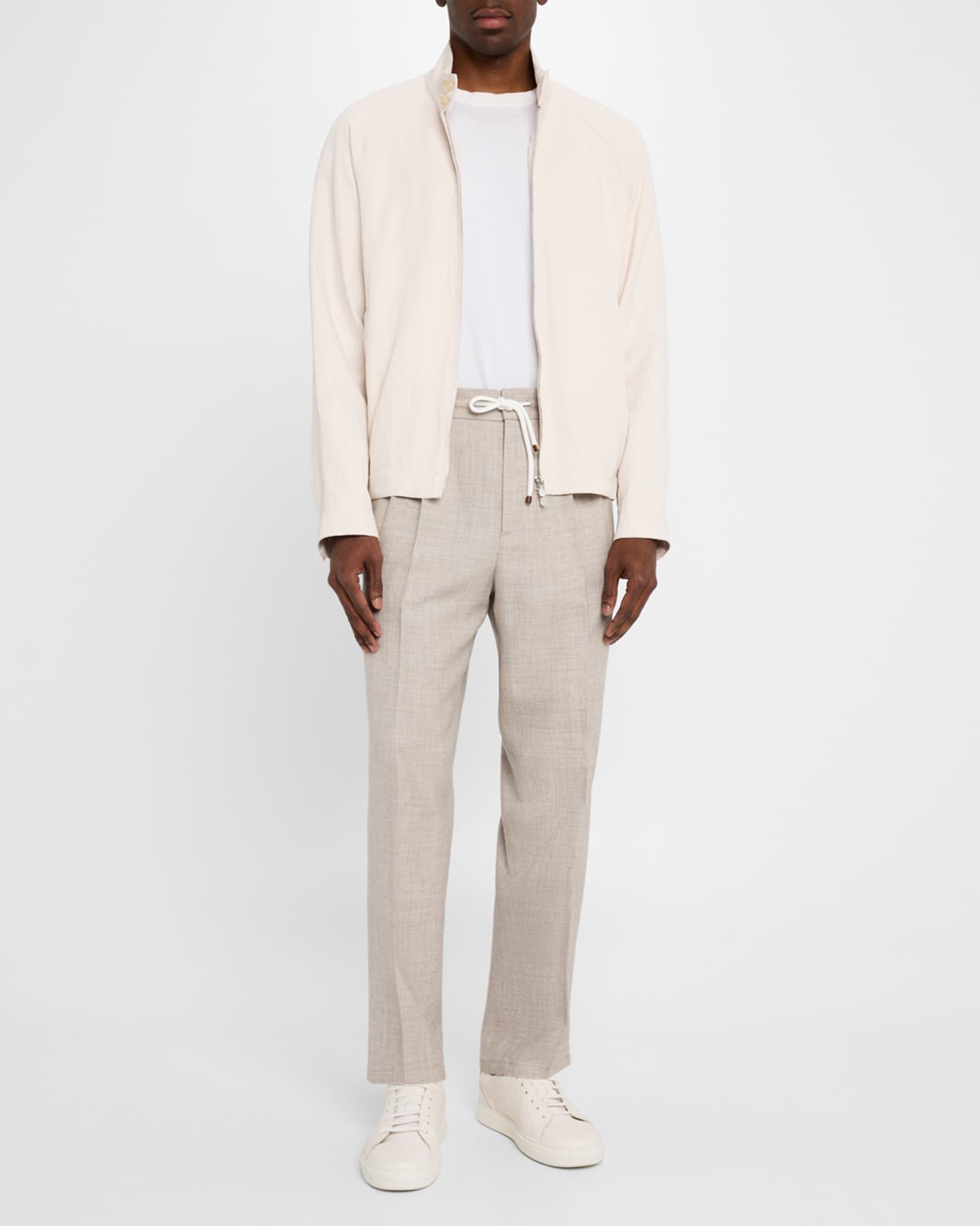 Men's Double-Pleated Drawstring Pants 1