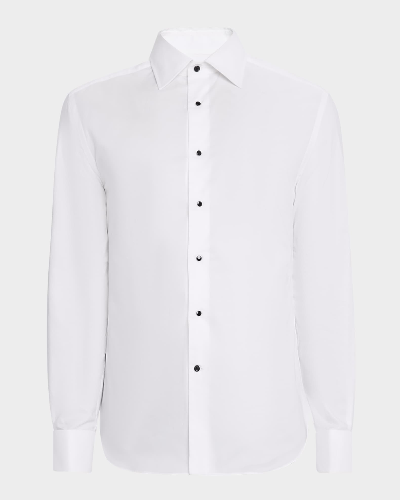 Men's Cotton French-Cuff Dress Shirt 0