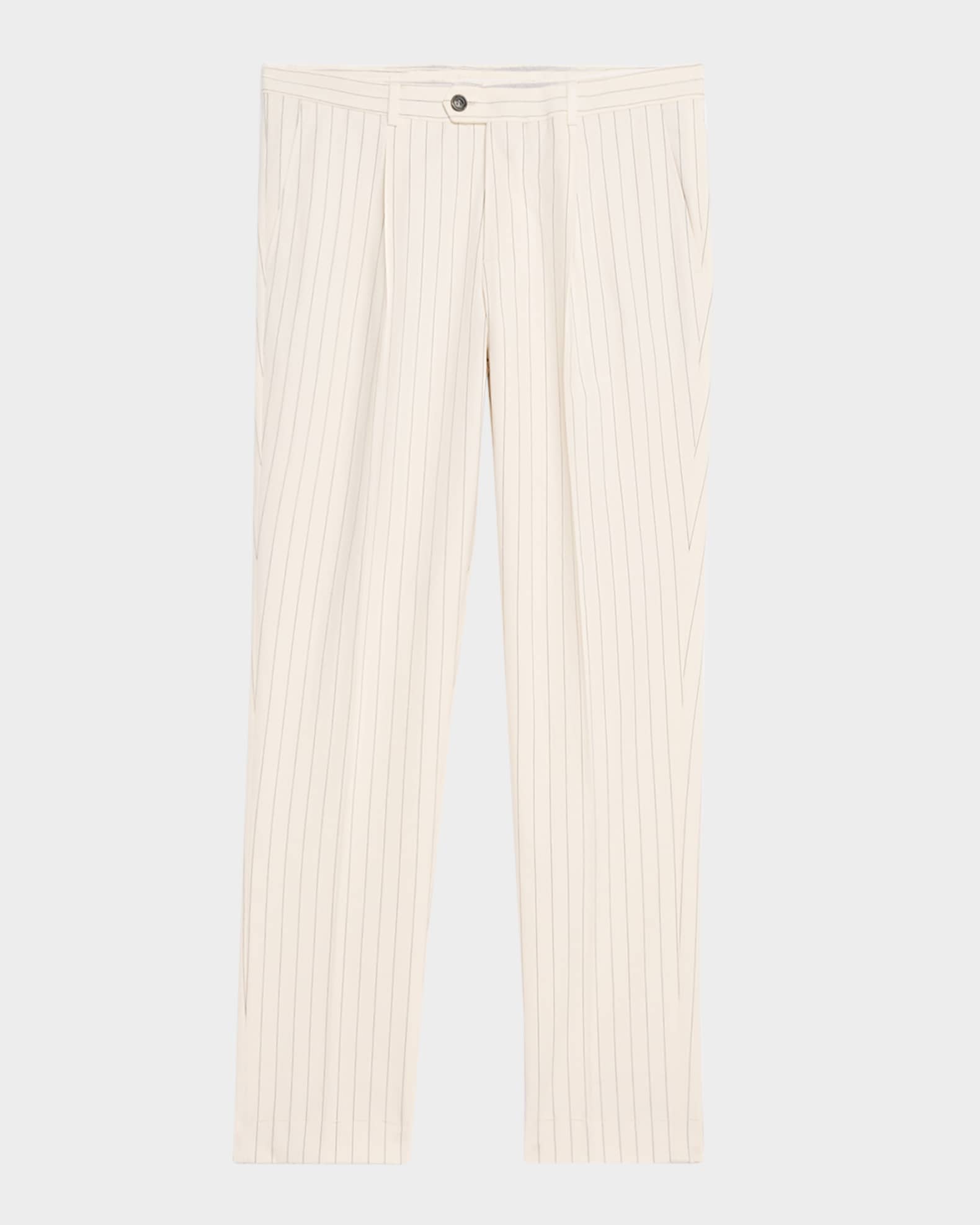 Men's Pinstripe Single-Pleated Pants 0