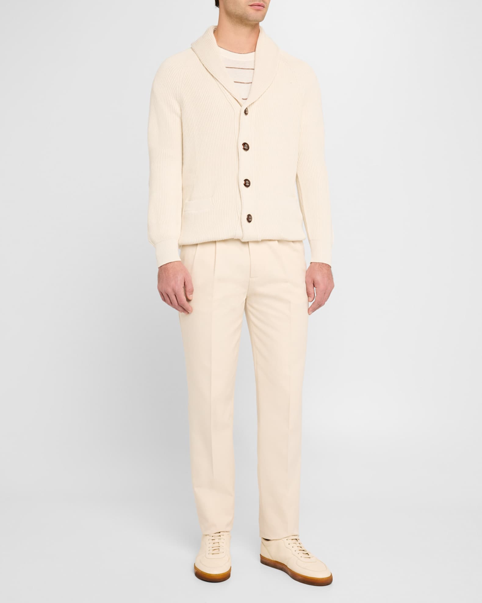 Men's Ribbed Cotton Shawl Cardigan 1