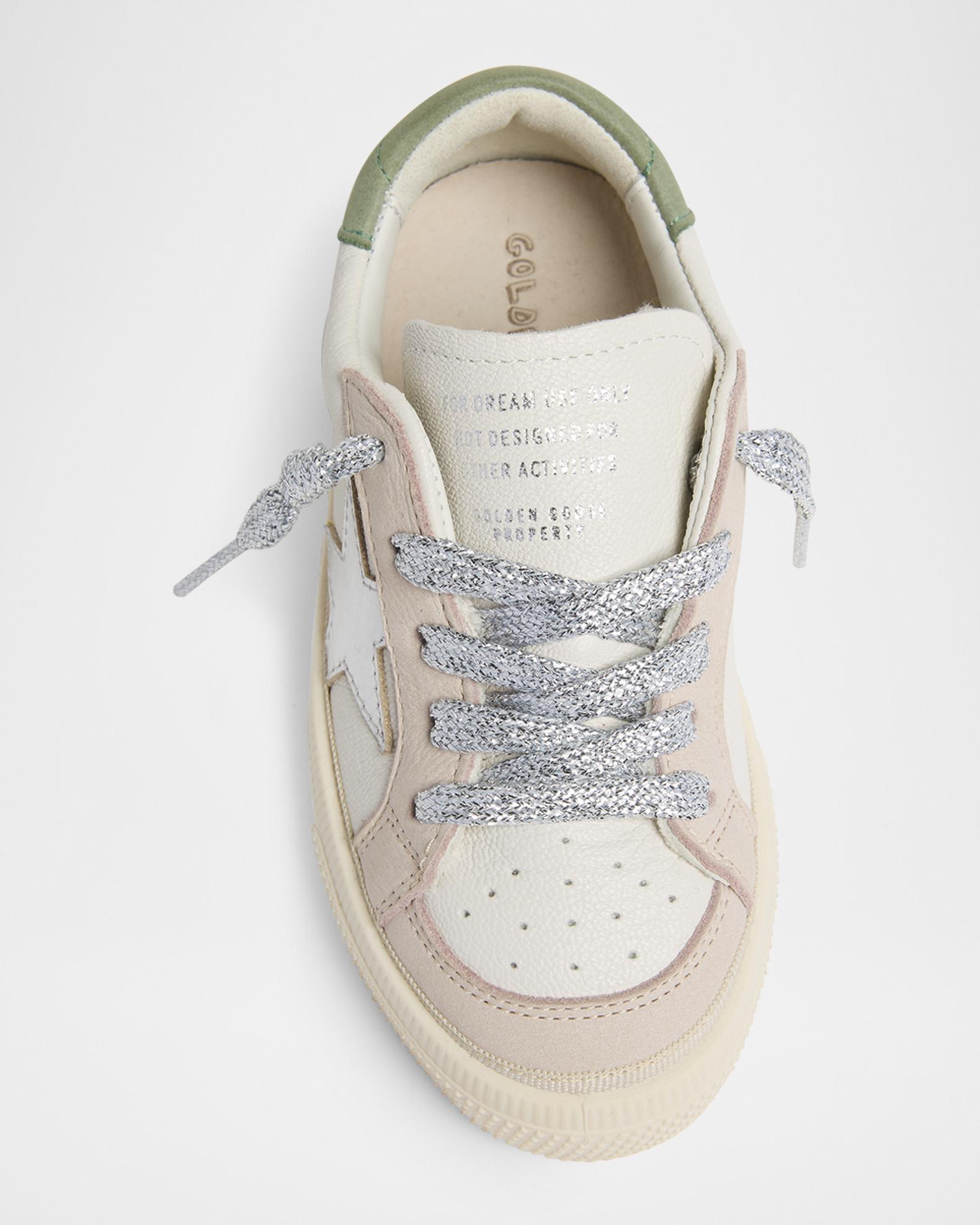 Golden Goose Girl's May Nappa Laminated Star Sneakers, Kids