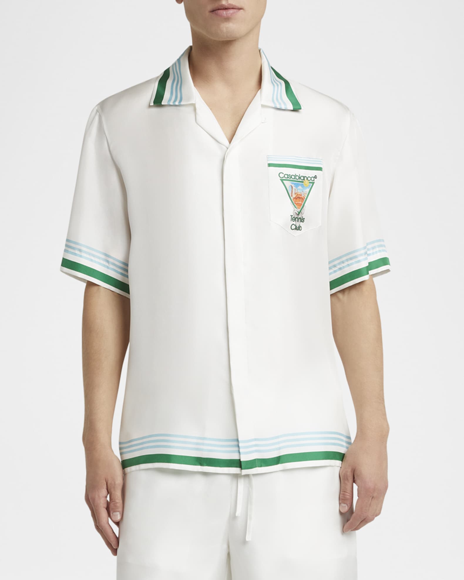 Men's Metaphysical Tennis Icon Silk Camp Shirt 1