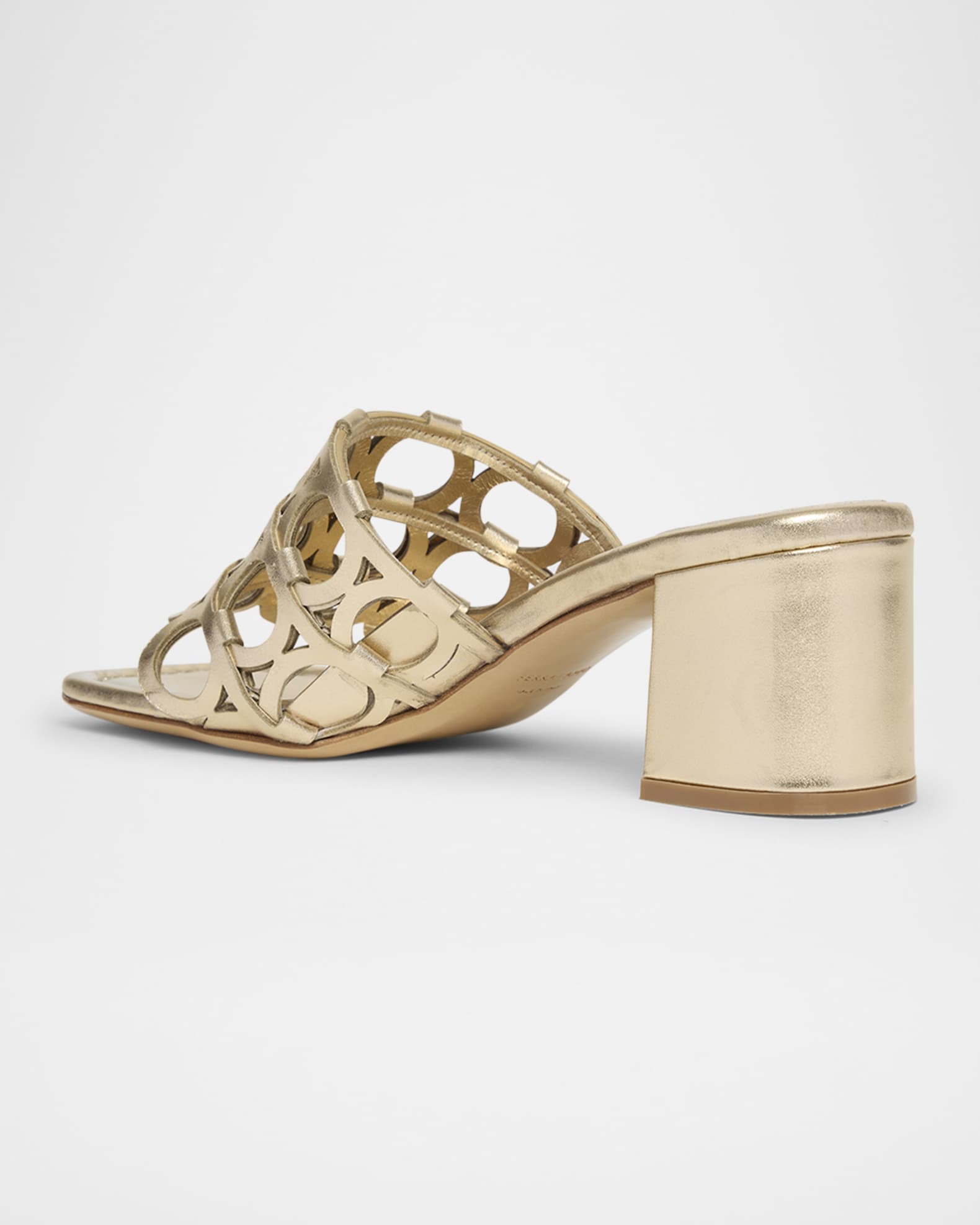 Erne Leather Gancini Link Mule Sandals 1
