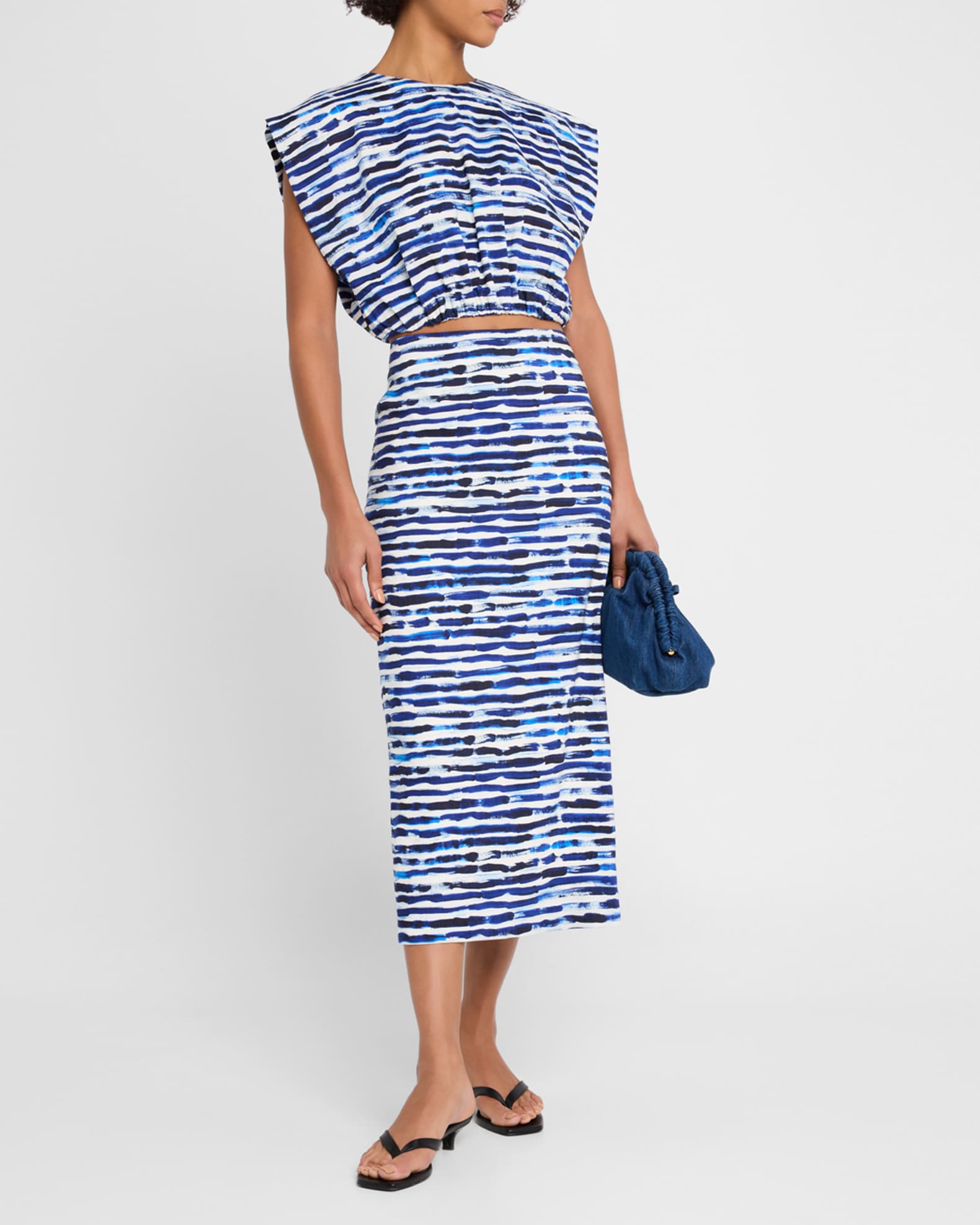 Phoebe Stripe Pencil Skirt 1