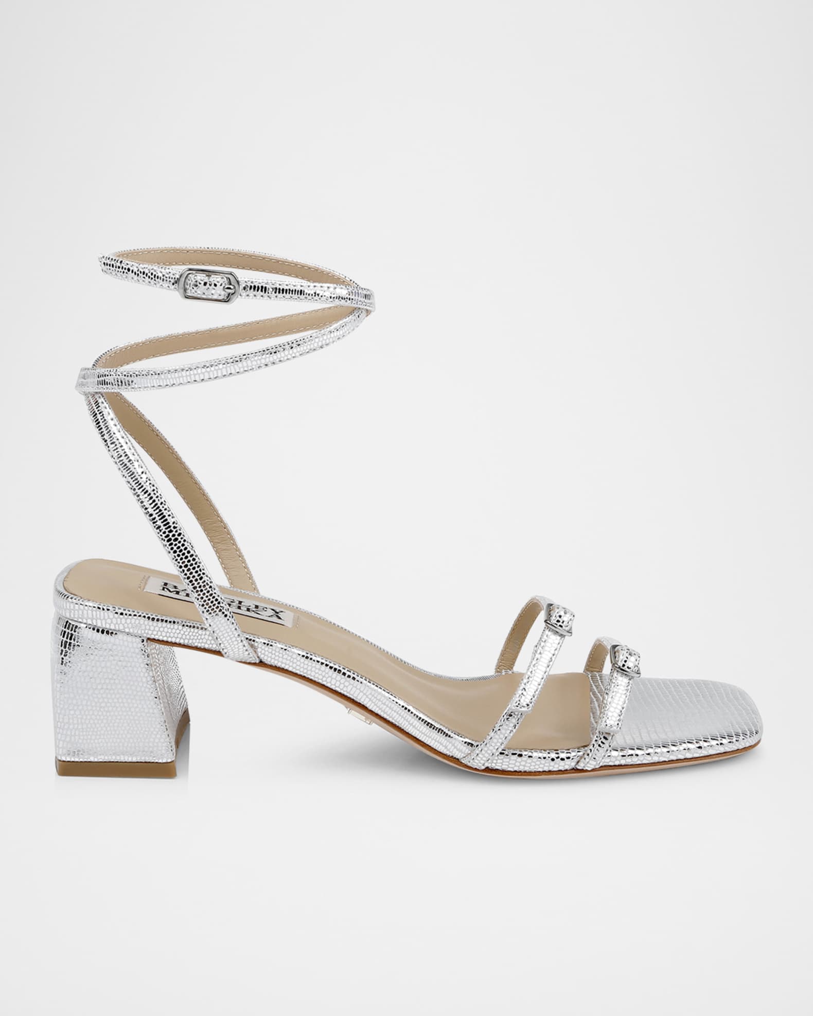 Dania Ankle-Strap Buckle Leather Sandals