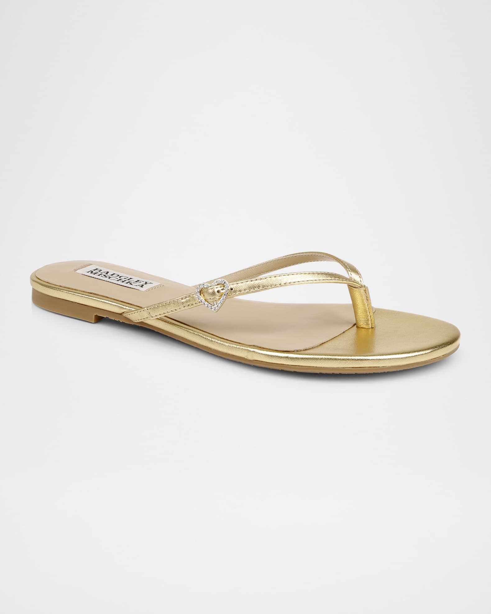 Dynah Heart Leather Flat Sandals 1