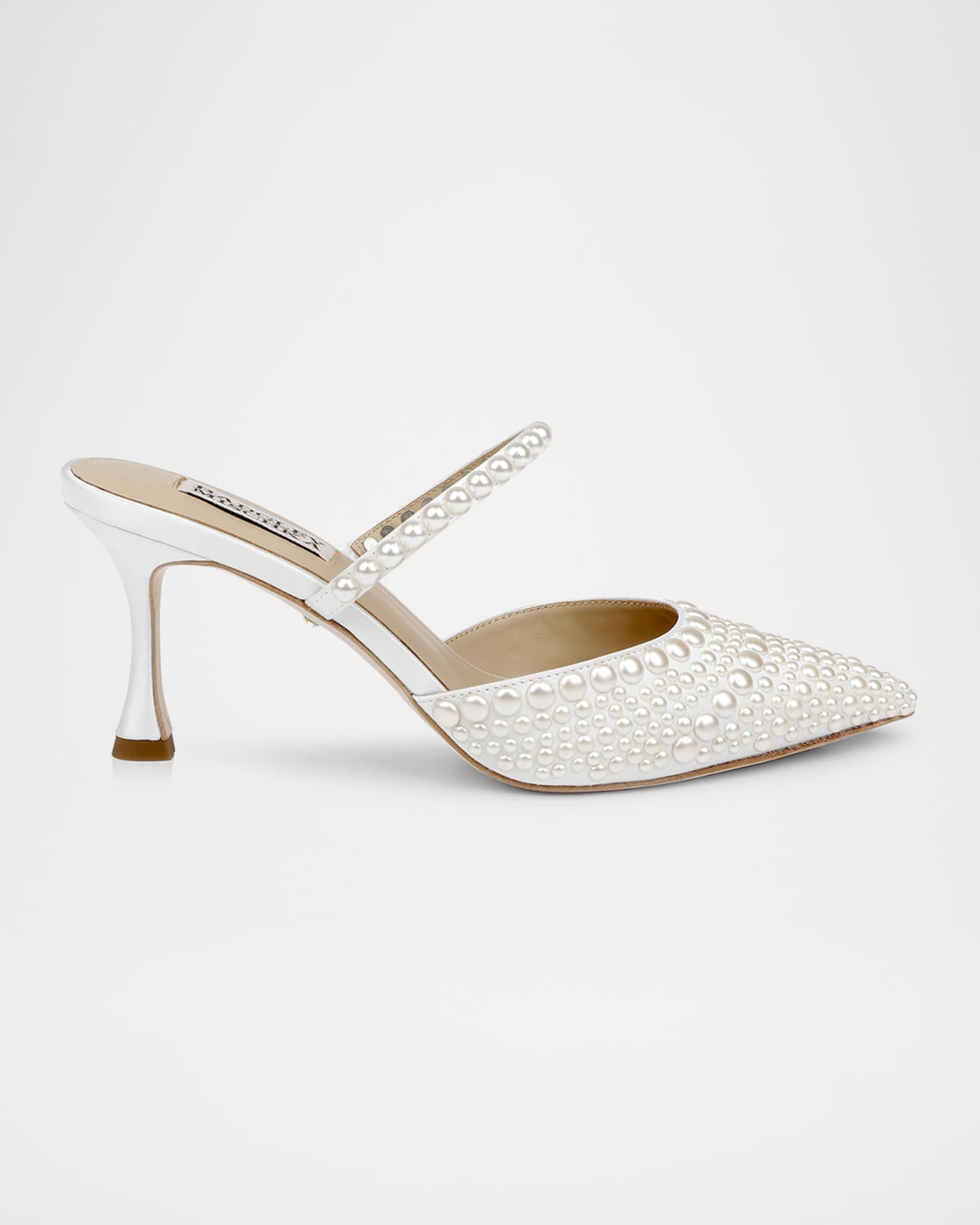 Duchess Pointed Pearly Mule Pumps 0