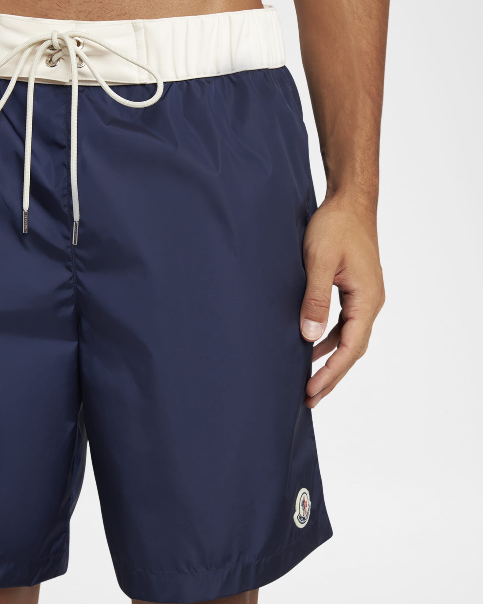 Men s Nylon Contrast Band Swim Shorts
