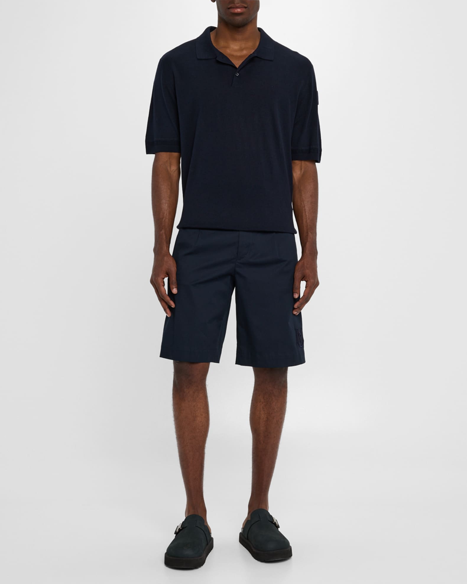 Men's Silk and Linen Knit Polo Shirt 1
