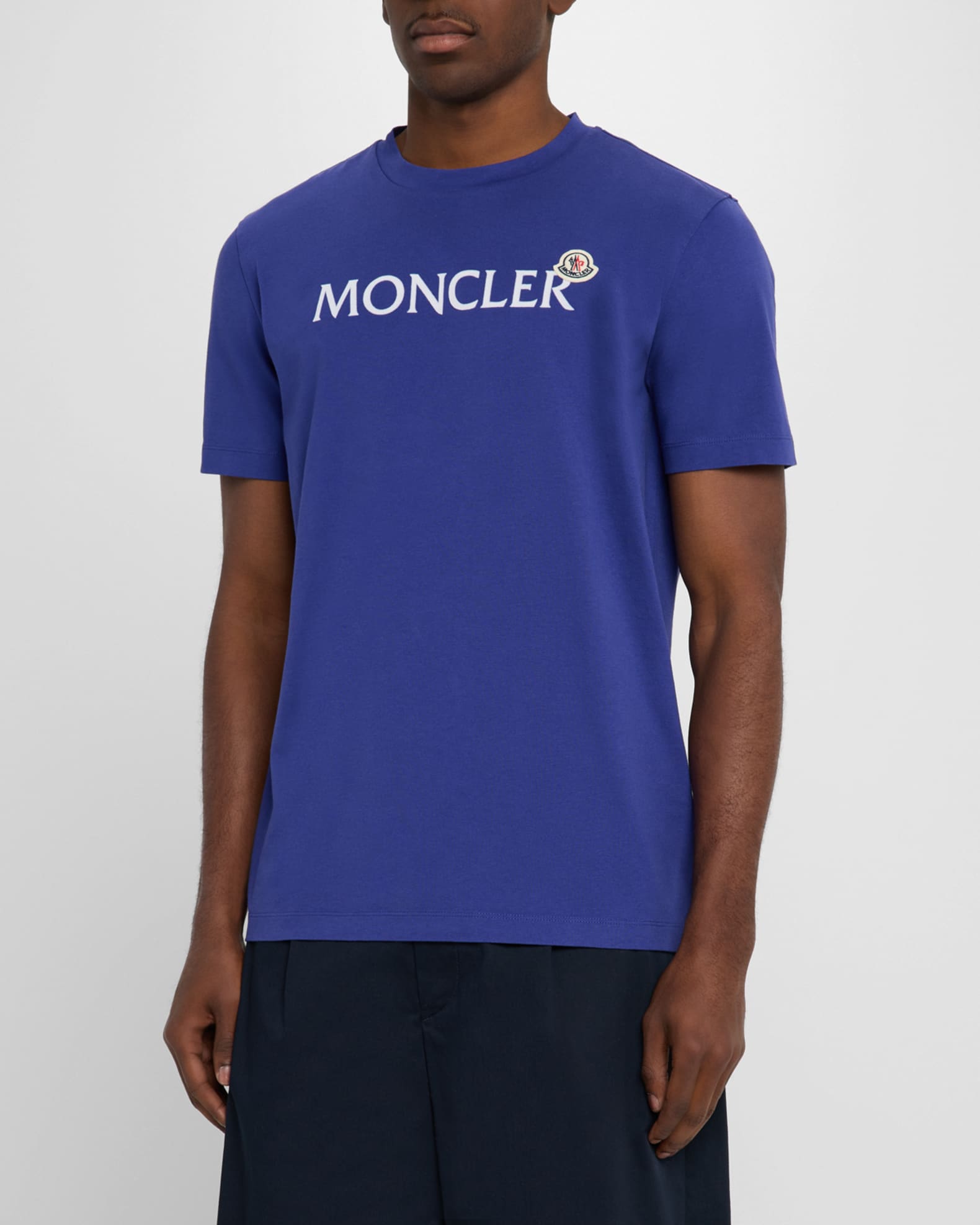 Moncler Men's Flocked Logo T-Shirt | Neiman Marcus