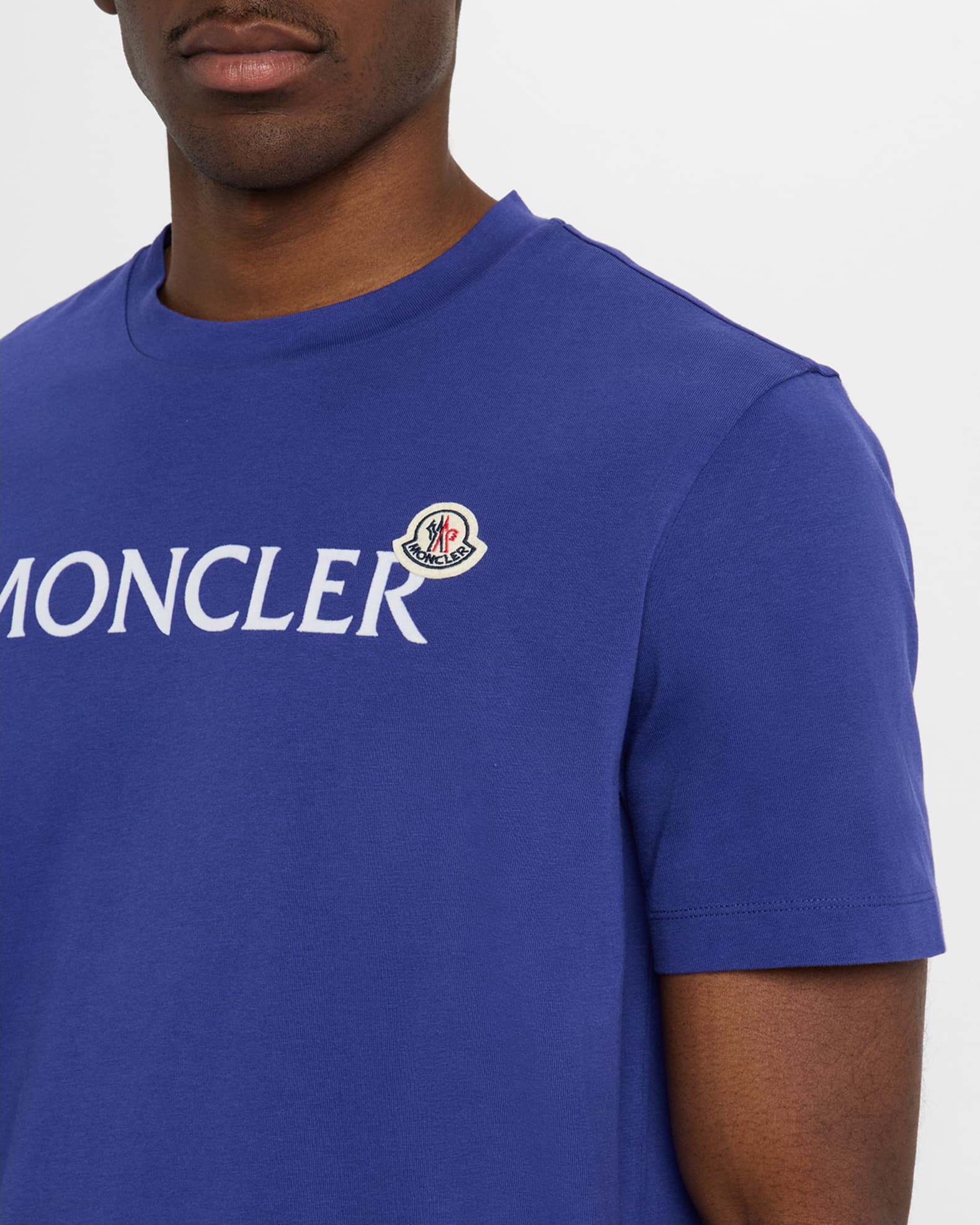 Moncler Men's Flocked Logo T-Shirt | Neiman Marcus