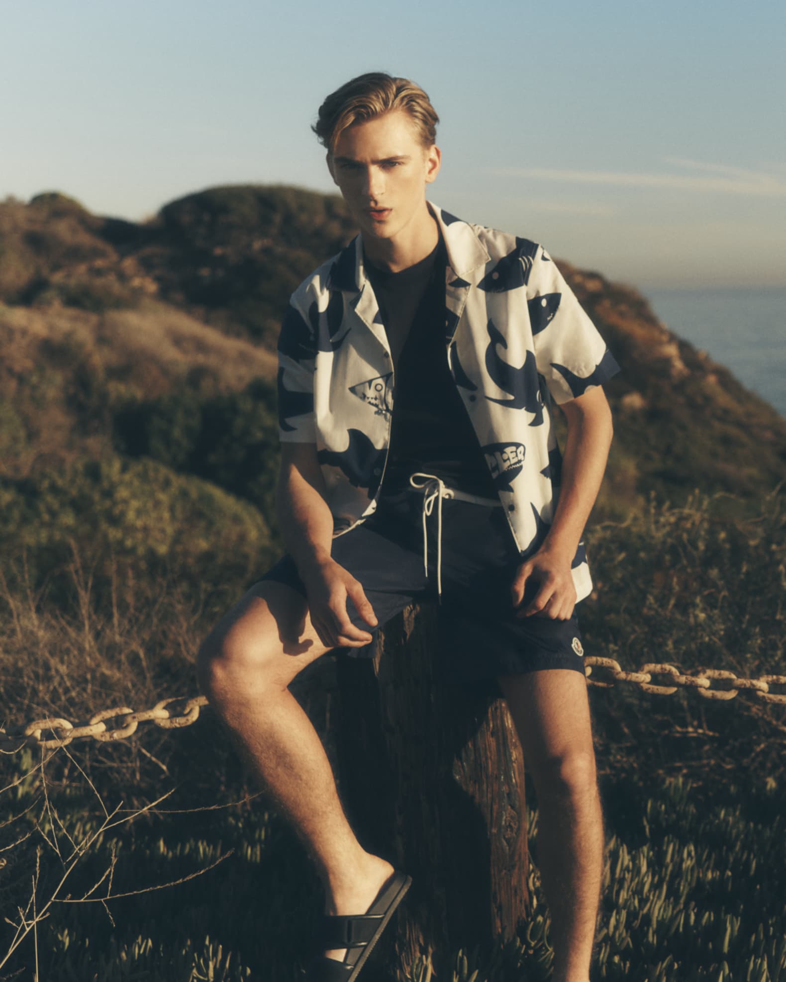 Moncler Men's T-Shirt with Denim Pocket | Neiman Marcus