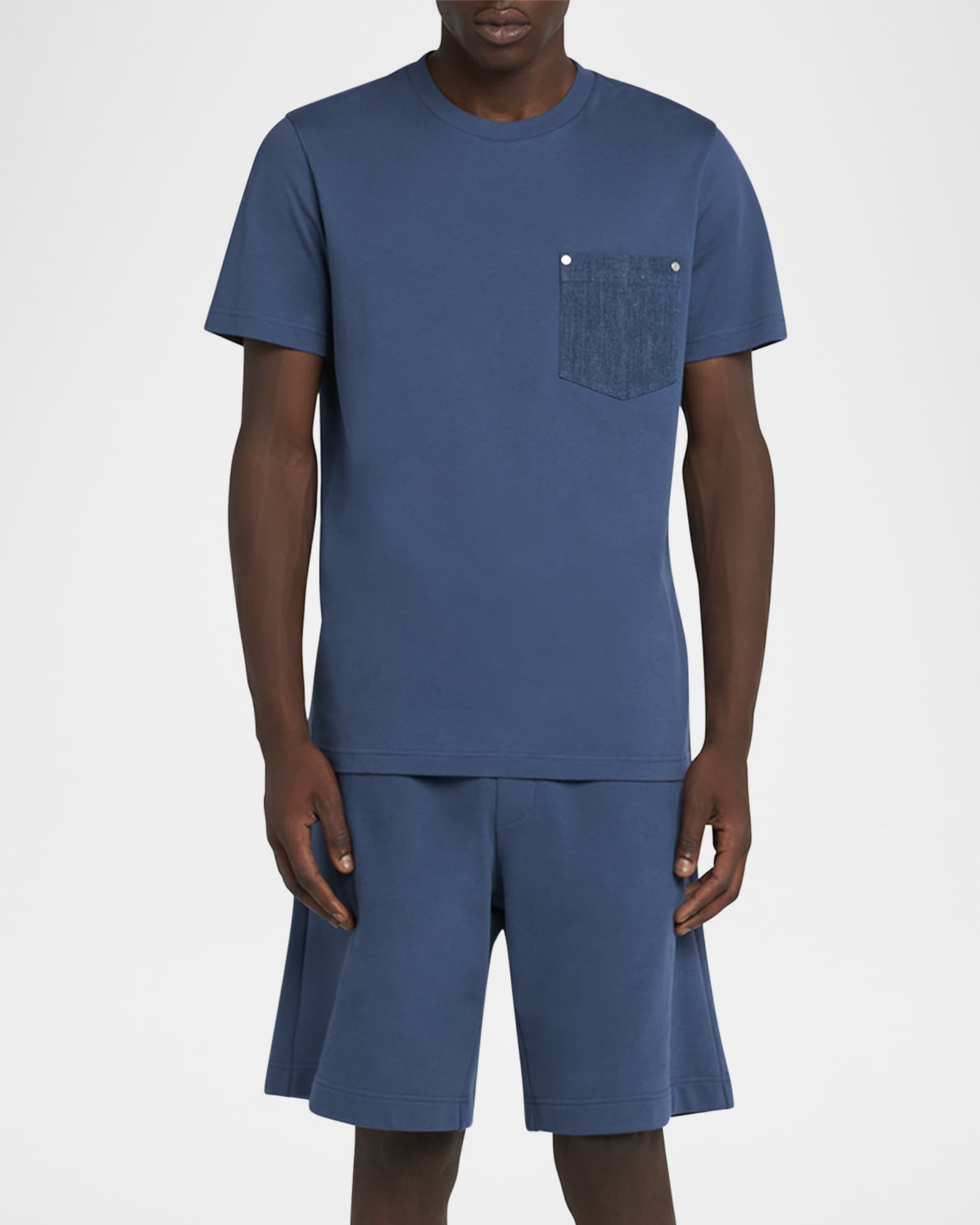 Men's T-Shirt with Denim Pocket 1