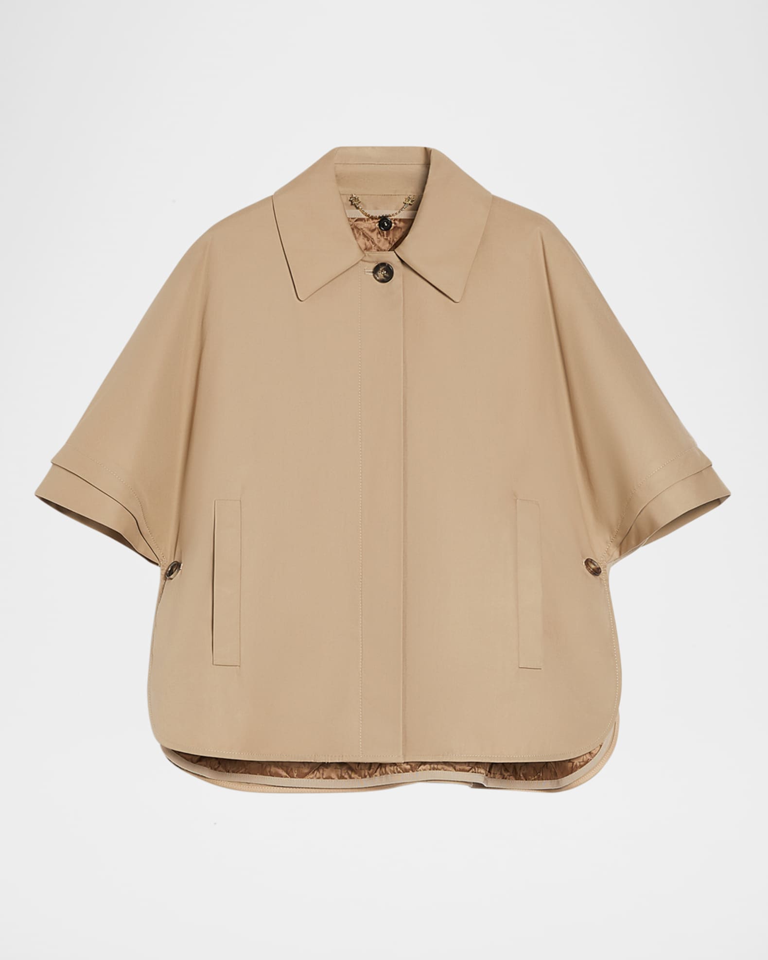 Gabardine Cotton Button-Front Cape  0