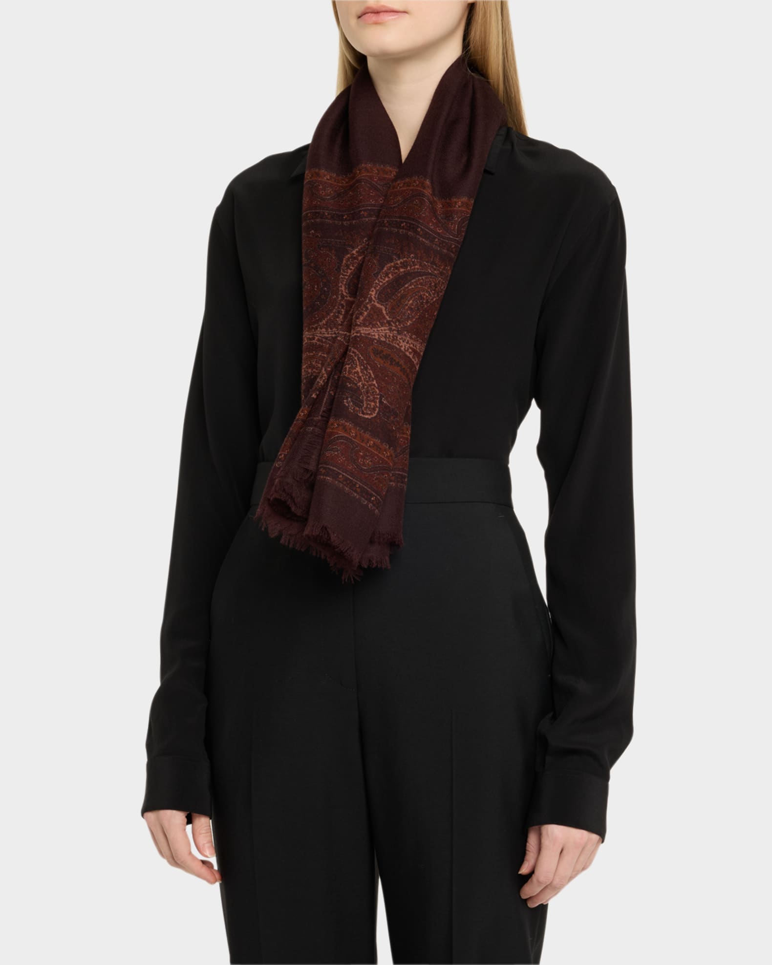 マフラー・ストール Saint Laurent CASHMERE JACQUARD SCARF (748959 3Y2011060) Grey Cashmere scarf Saint Laurent - Vitkac AS