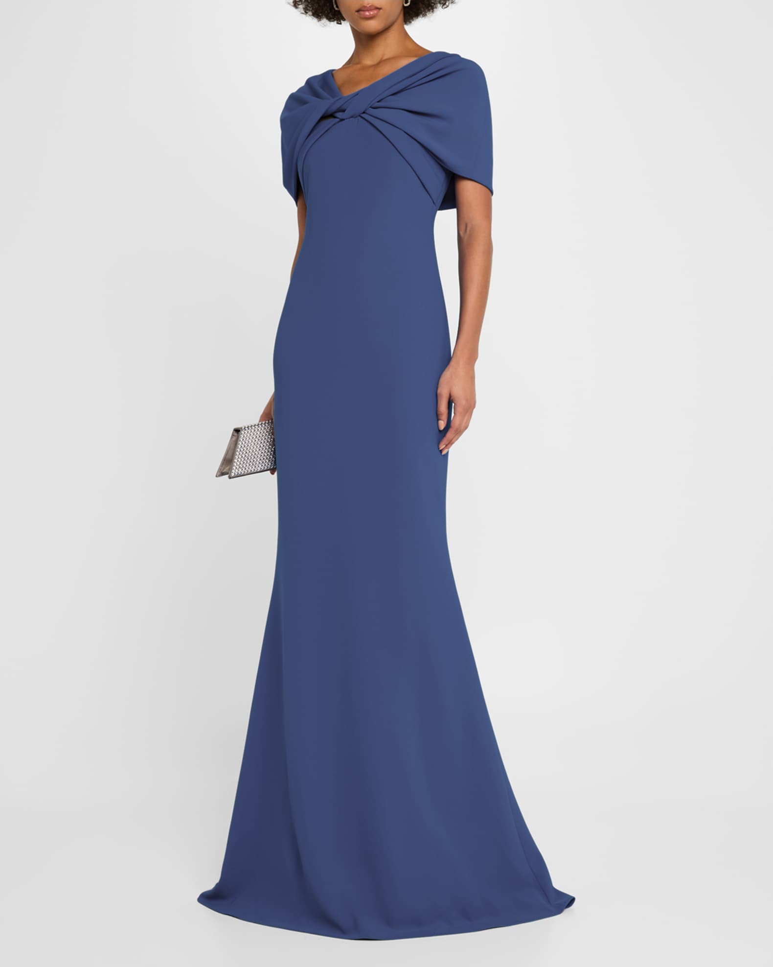Twist-Front Trumpet Gown 1