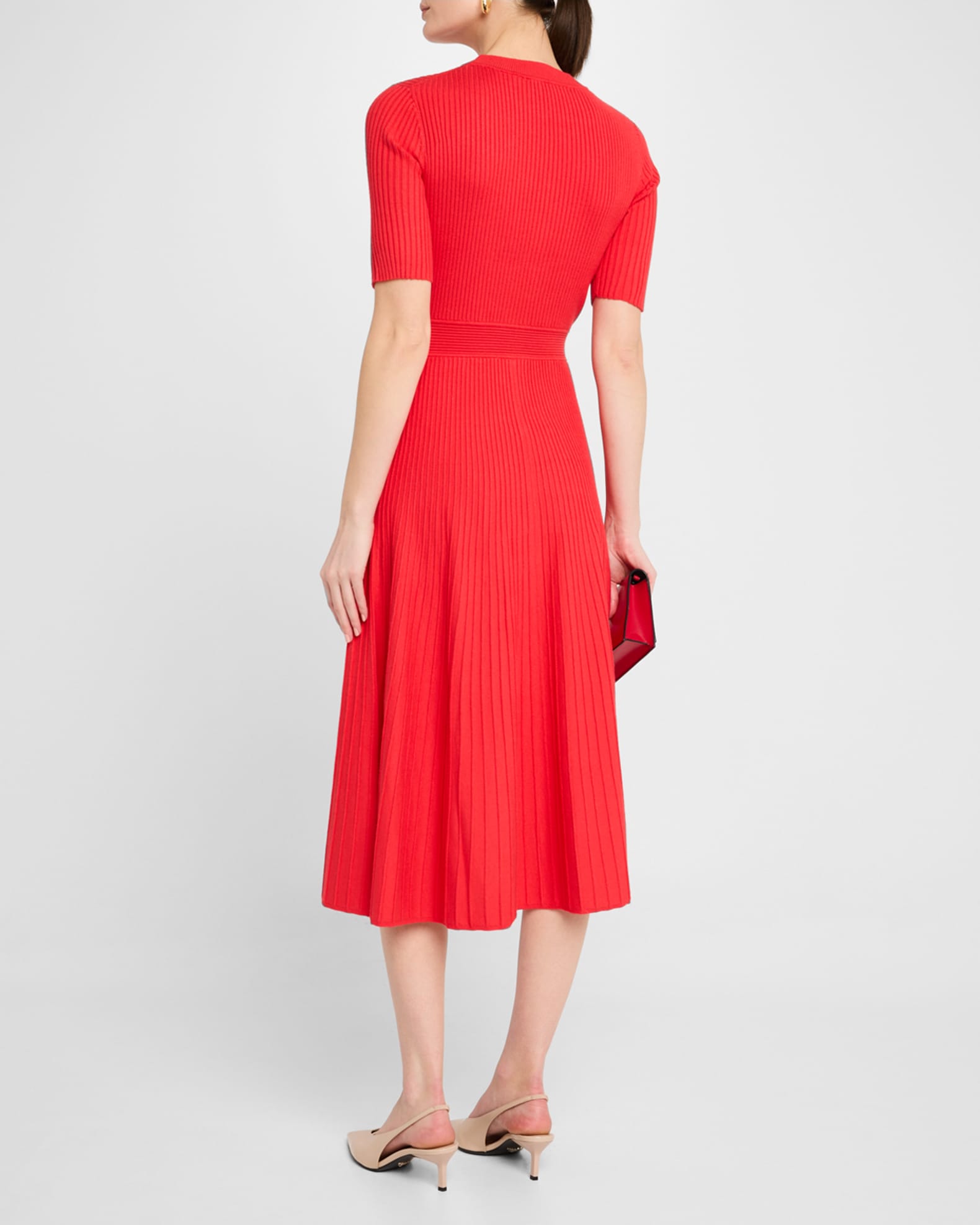 a line midi sweater dress Aylin Pleated Midi Sweater Dress main image 1