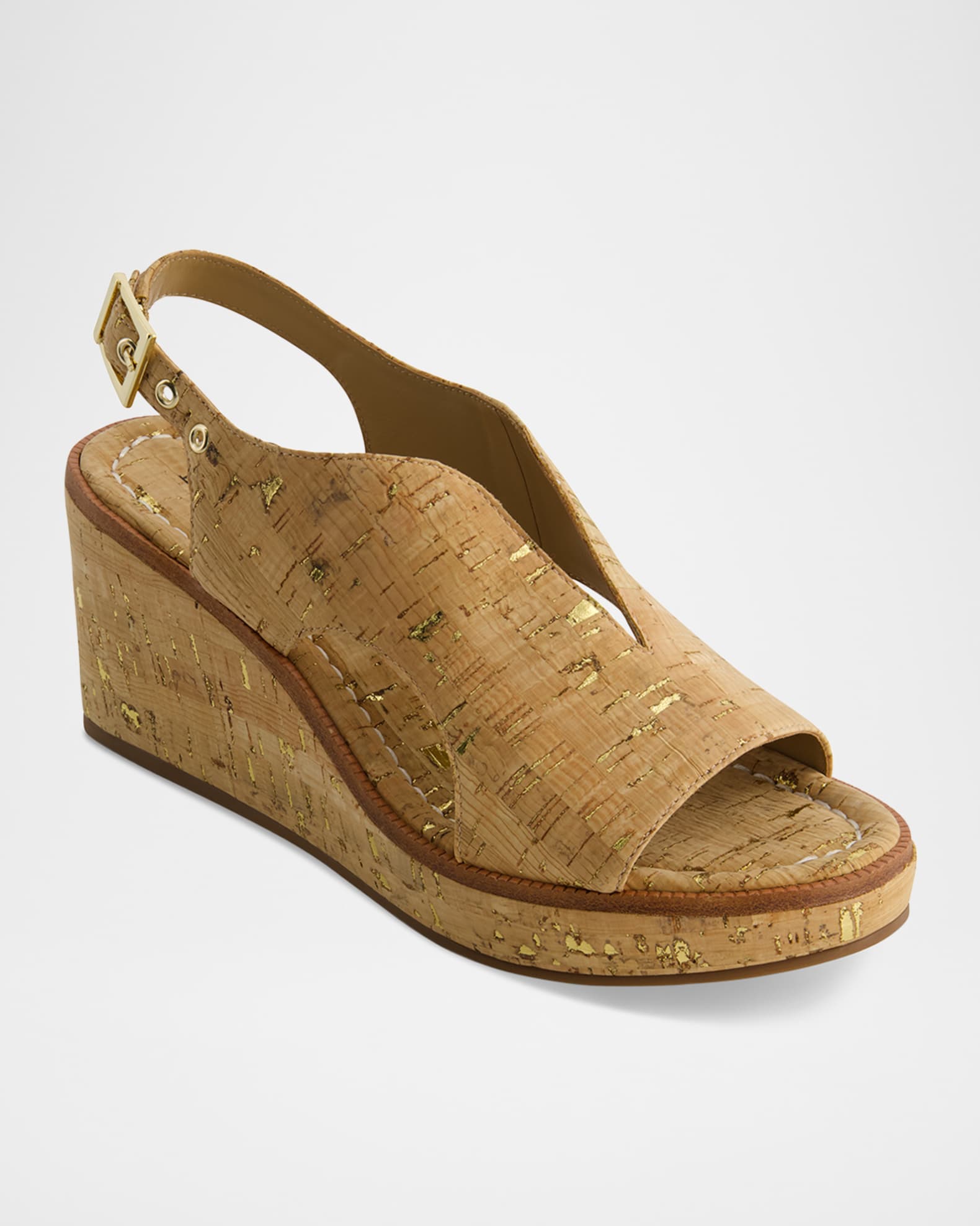 Kuarta Cork Wedge Slingback Sandals 1