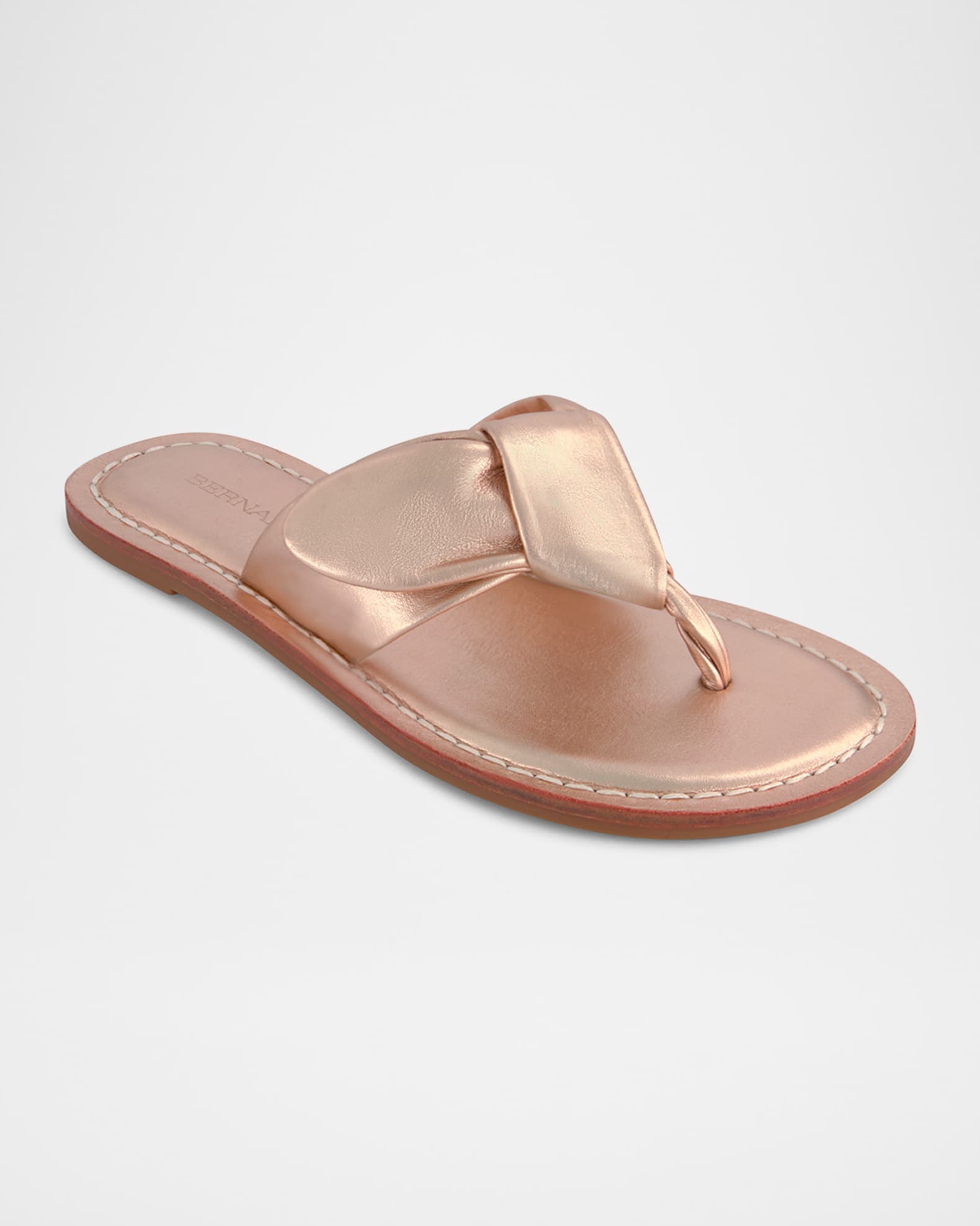 Laia Metallic Knotted Bow Thong Sandals 1