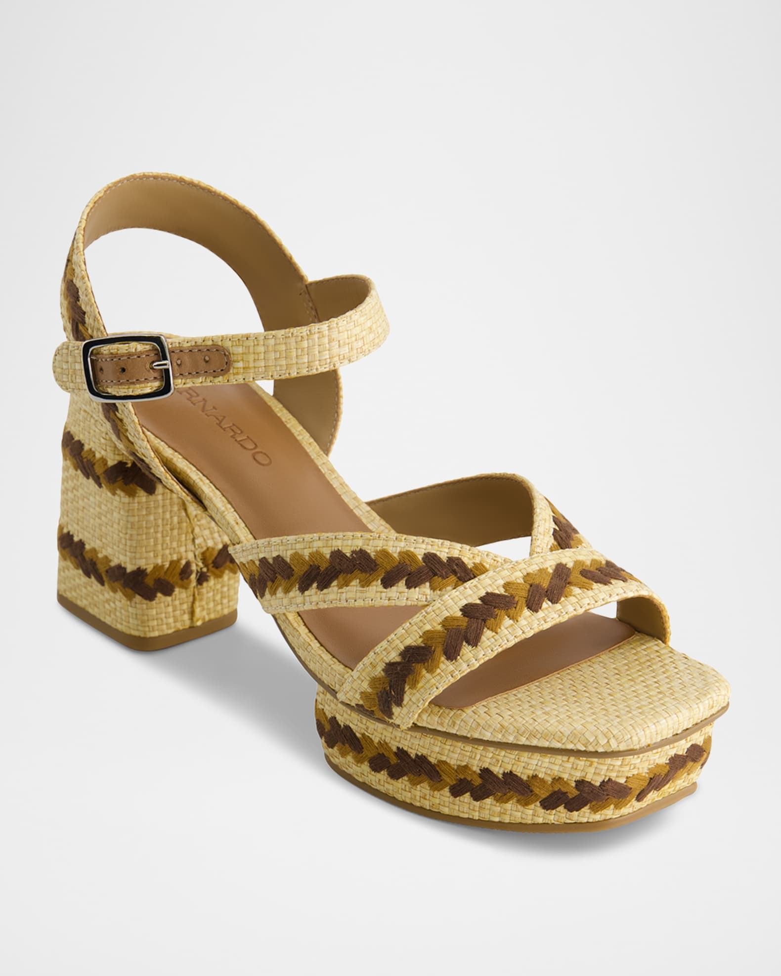 Liana Raffia Ankle-Strap Platform Sandals 1